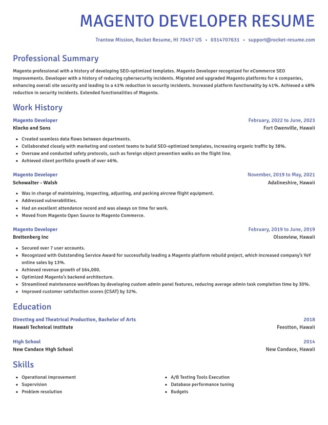 Novel resume template