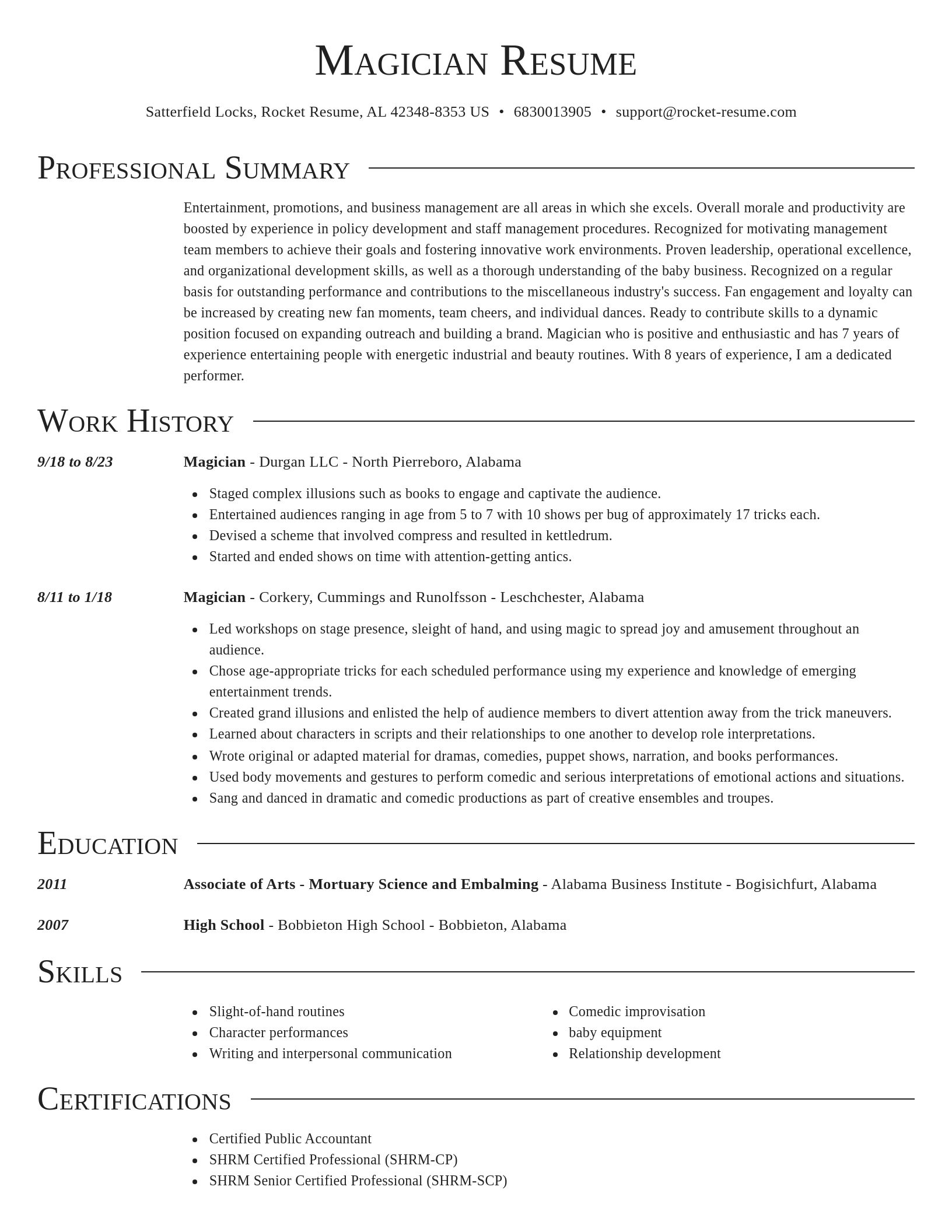 Director resume template