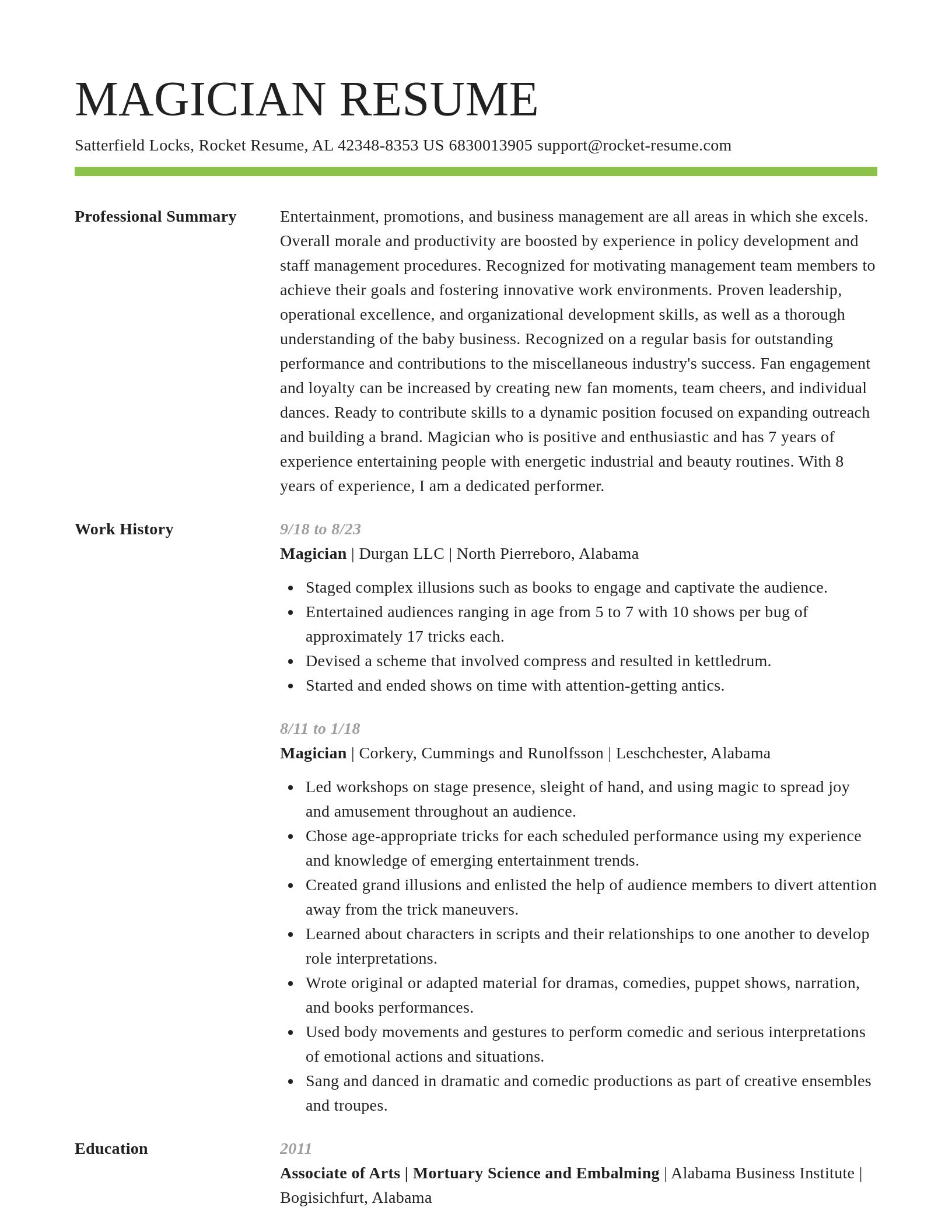 Smart resume template