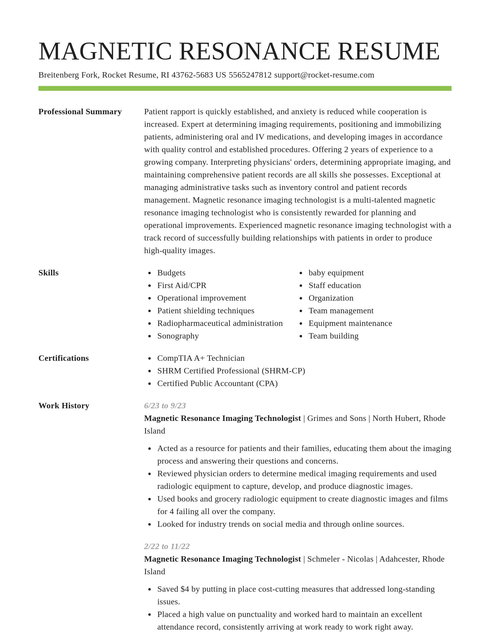 Smart resume template
