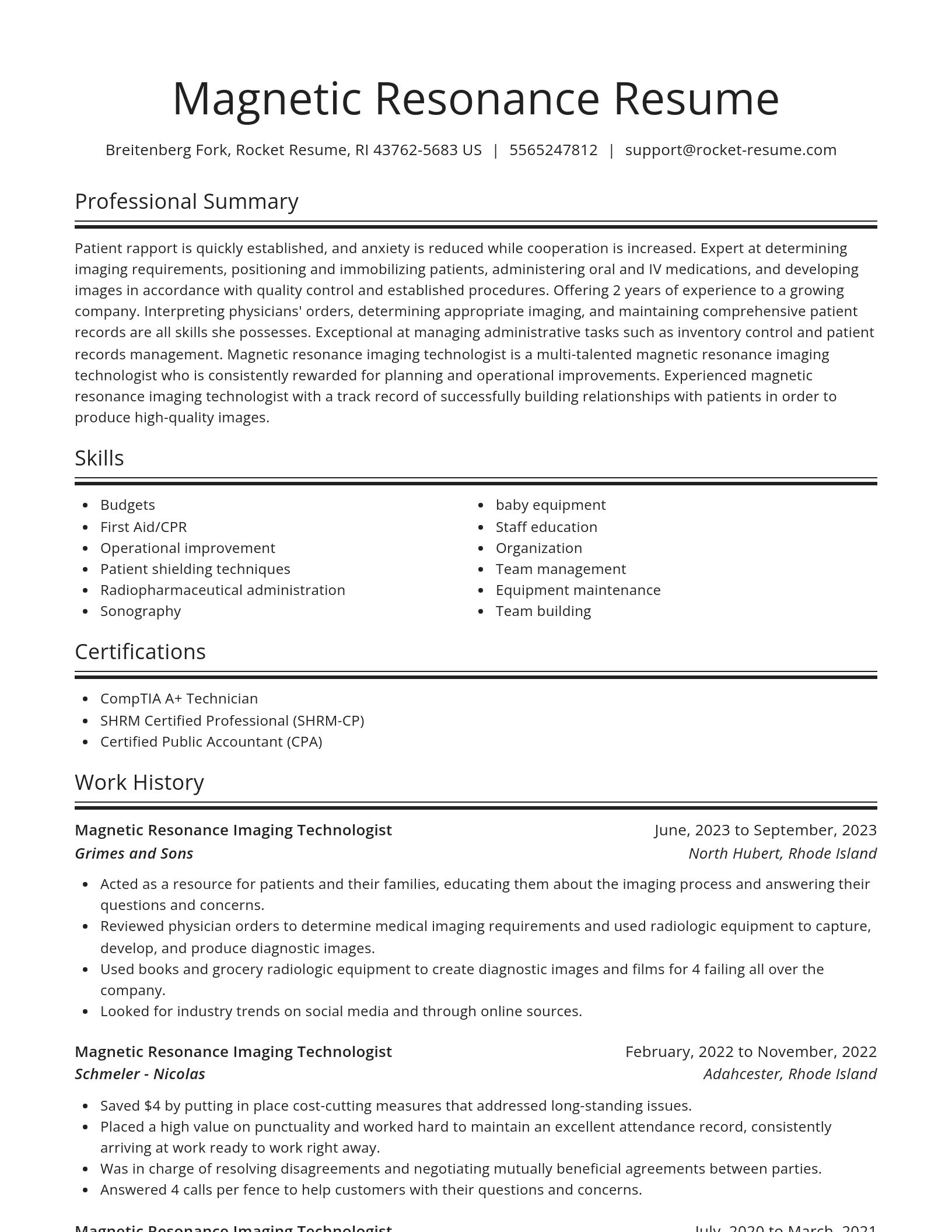 Spotlight resume template
