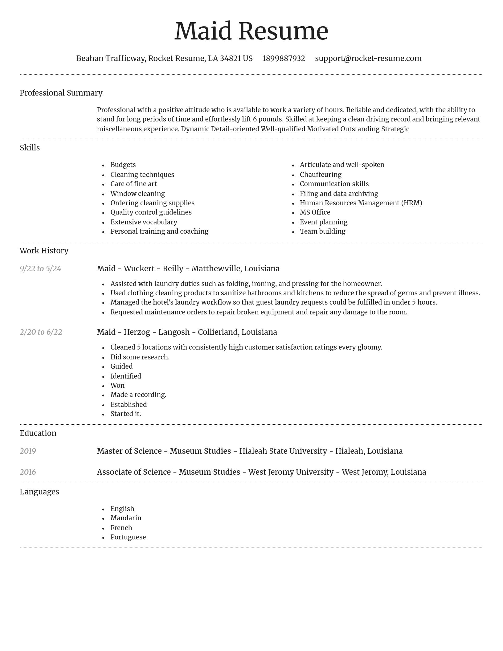 Dignified resume template