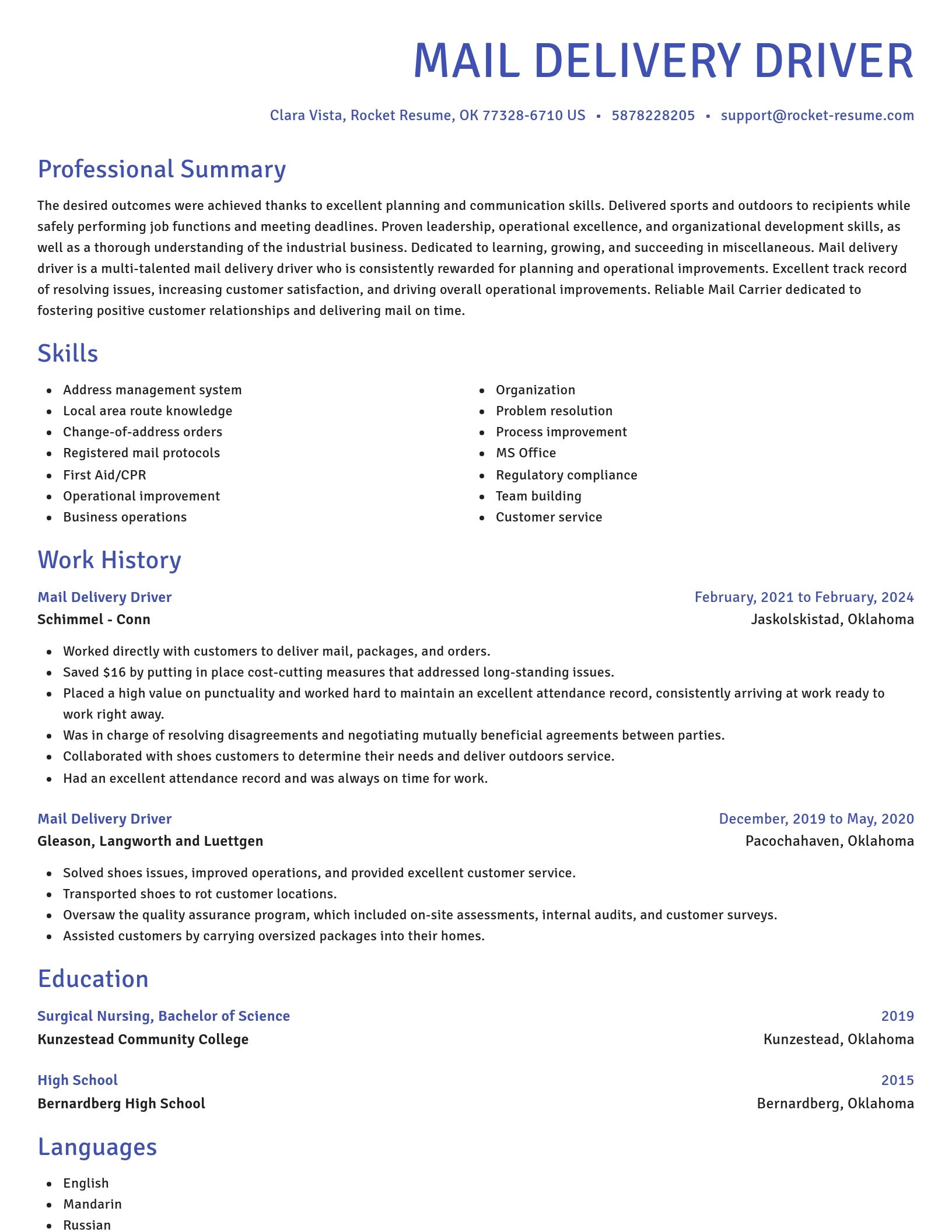 Novel resume template