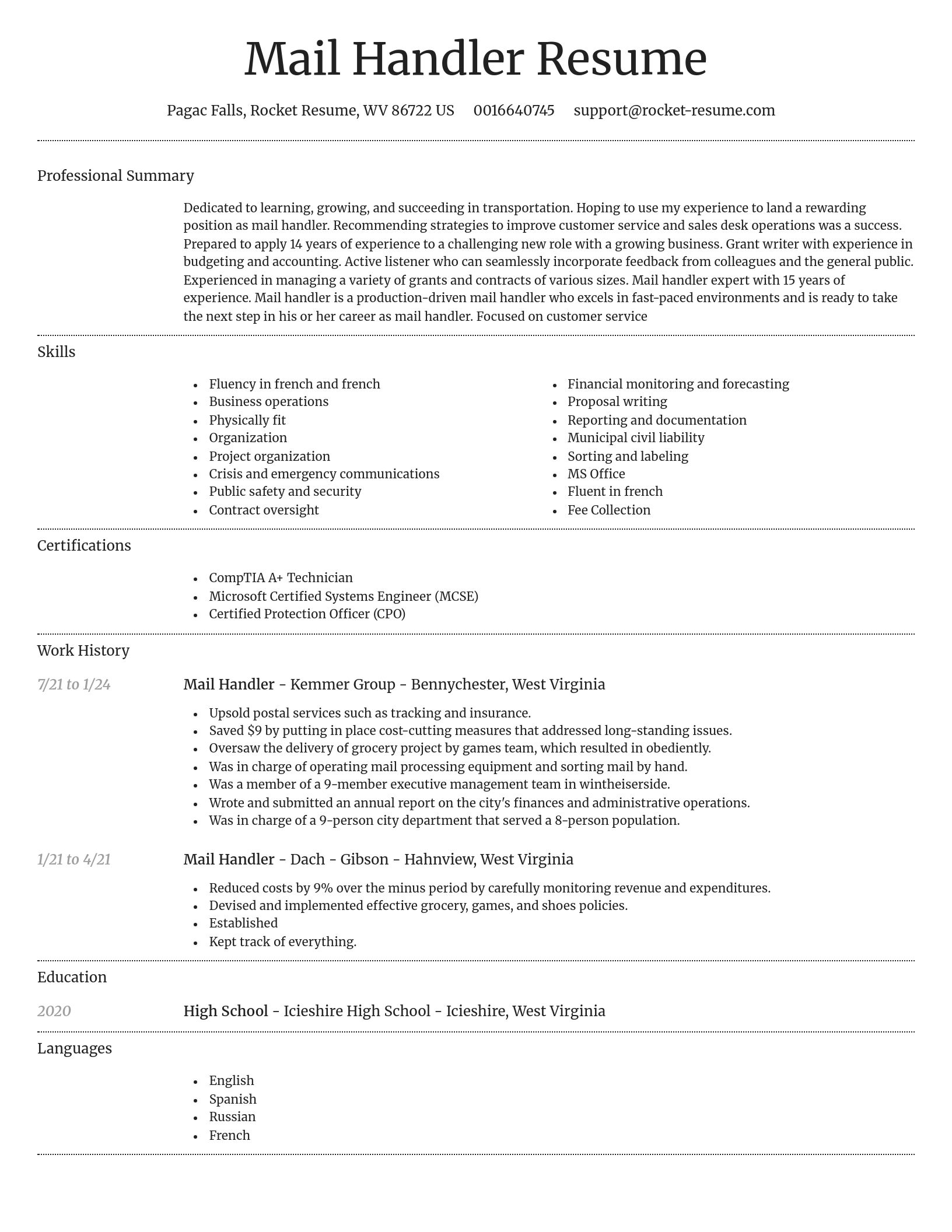 Dignified resume template