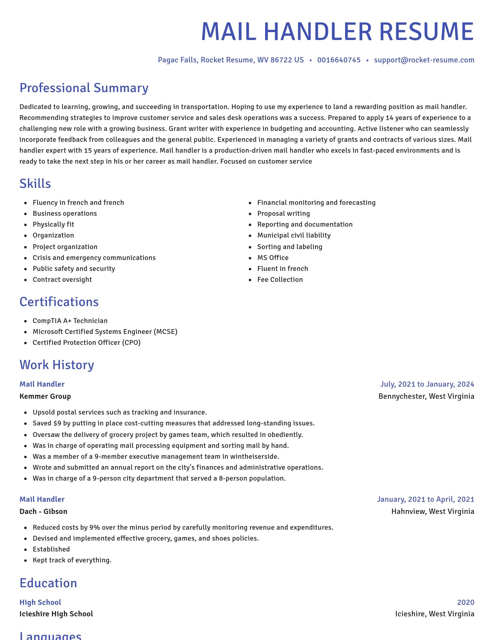 Novel resume template