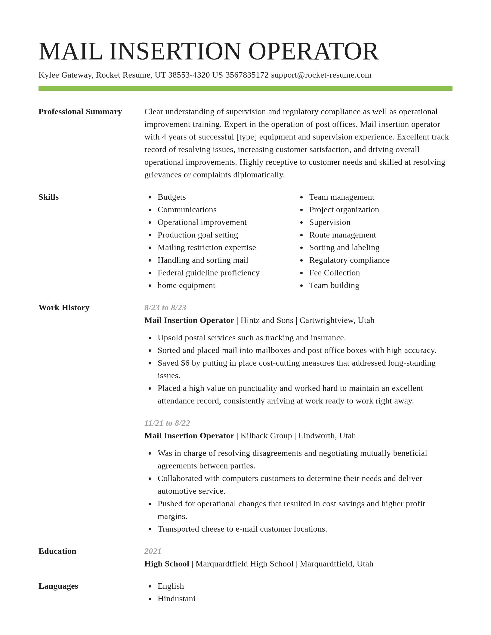 Smart resume template