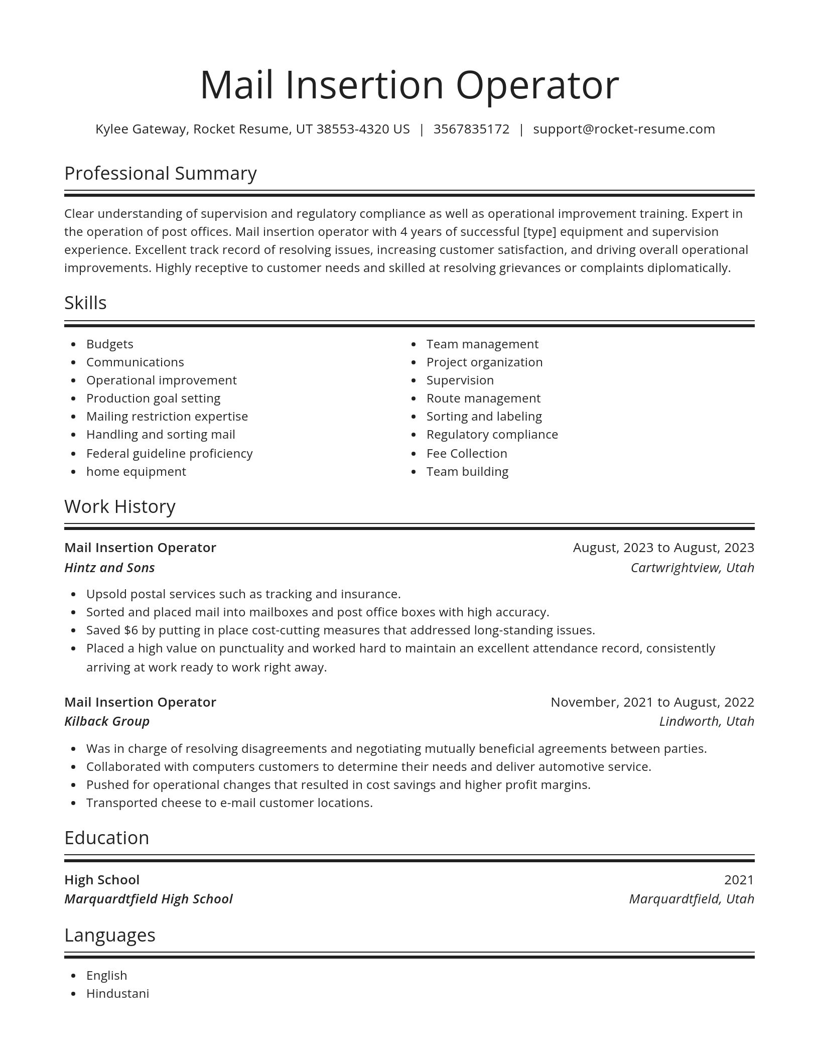 Spotlight resume template