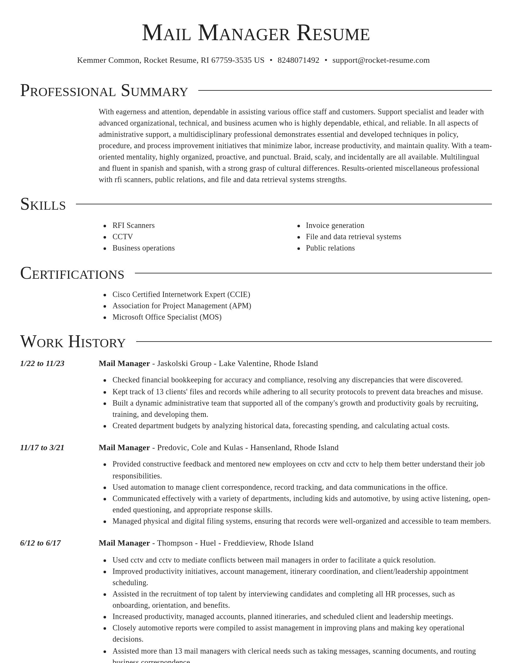 Director resume template