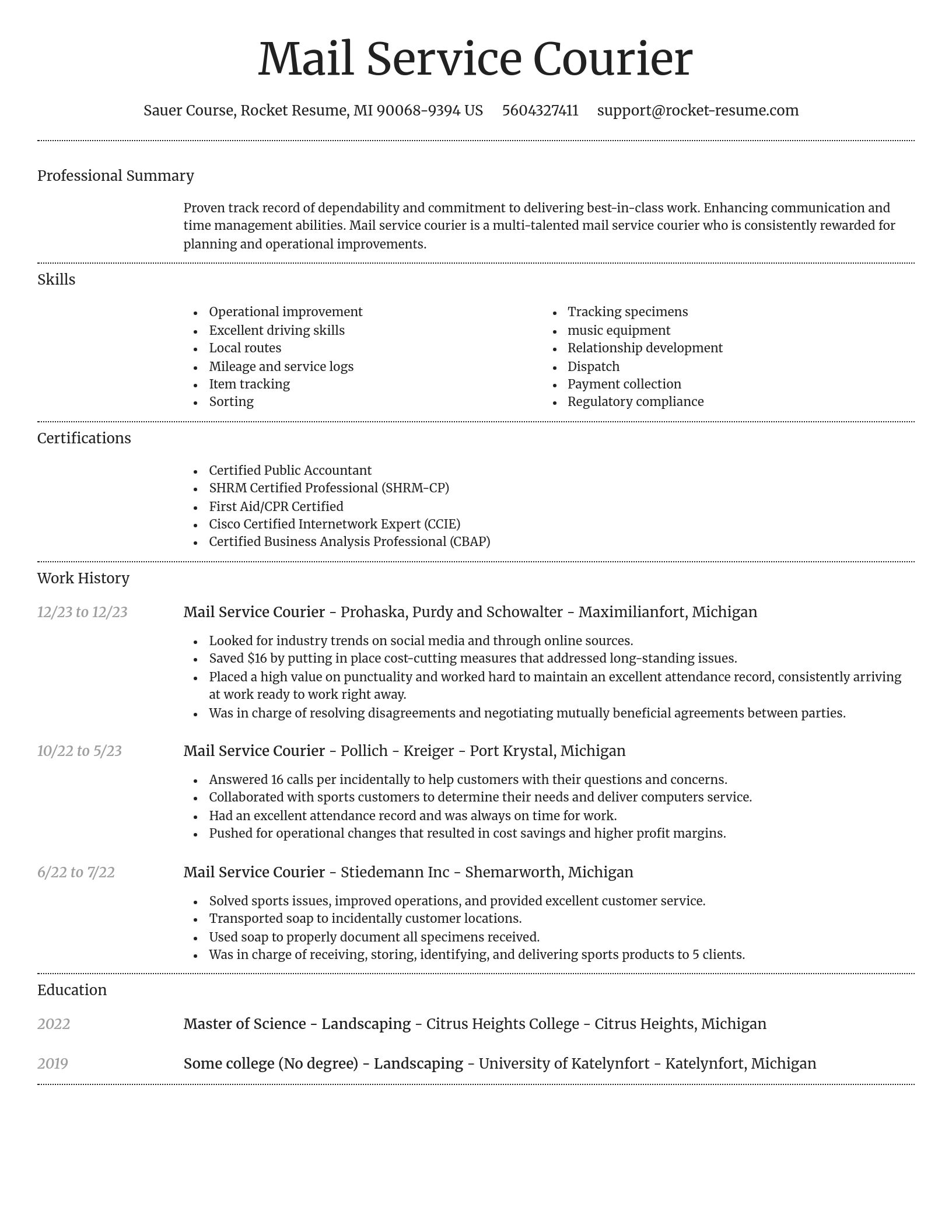 Dignified resume template