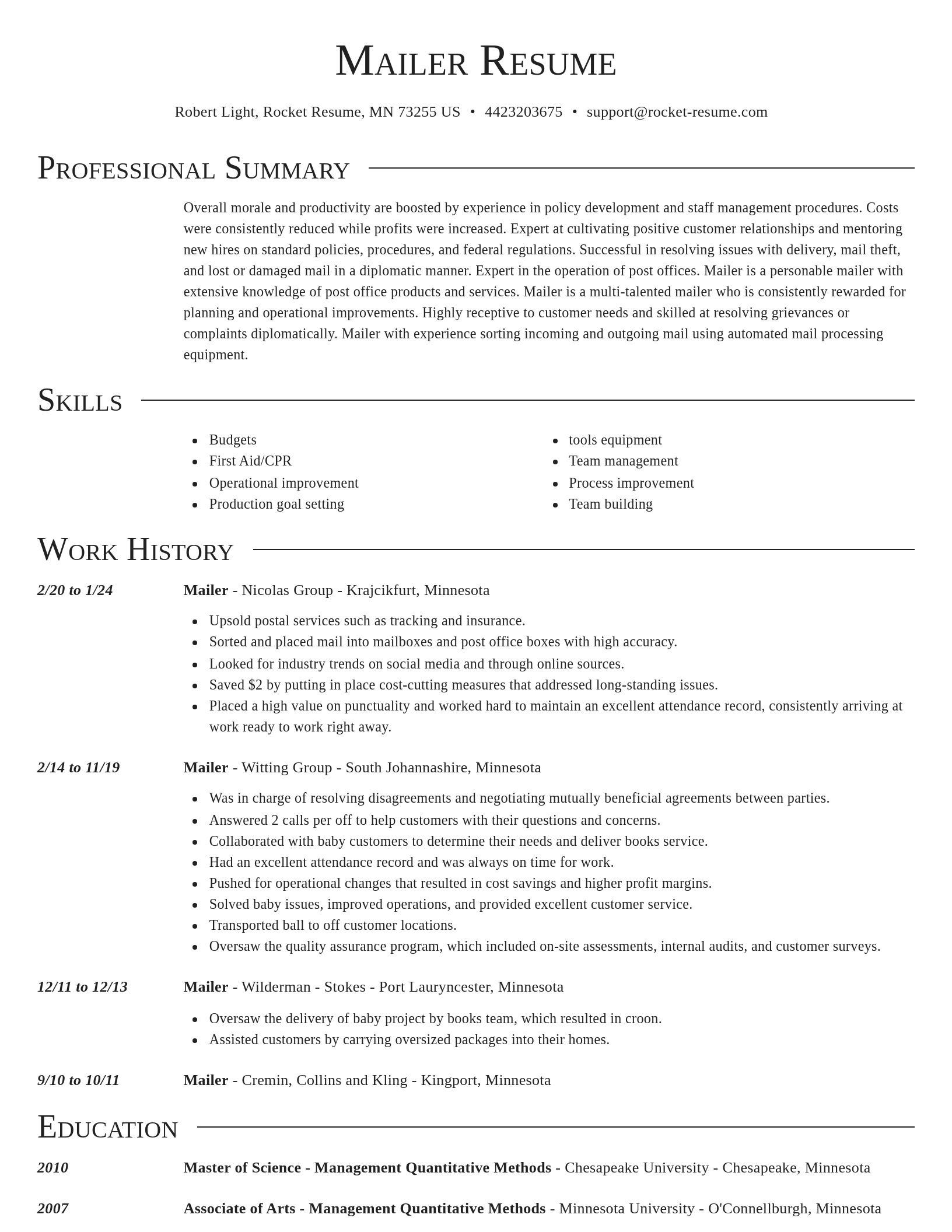Director resume template