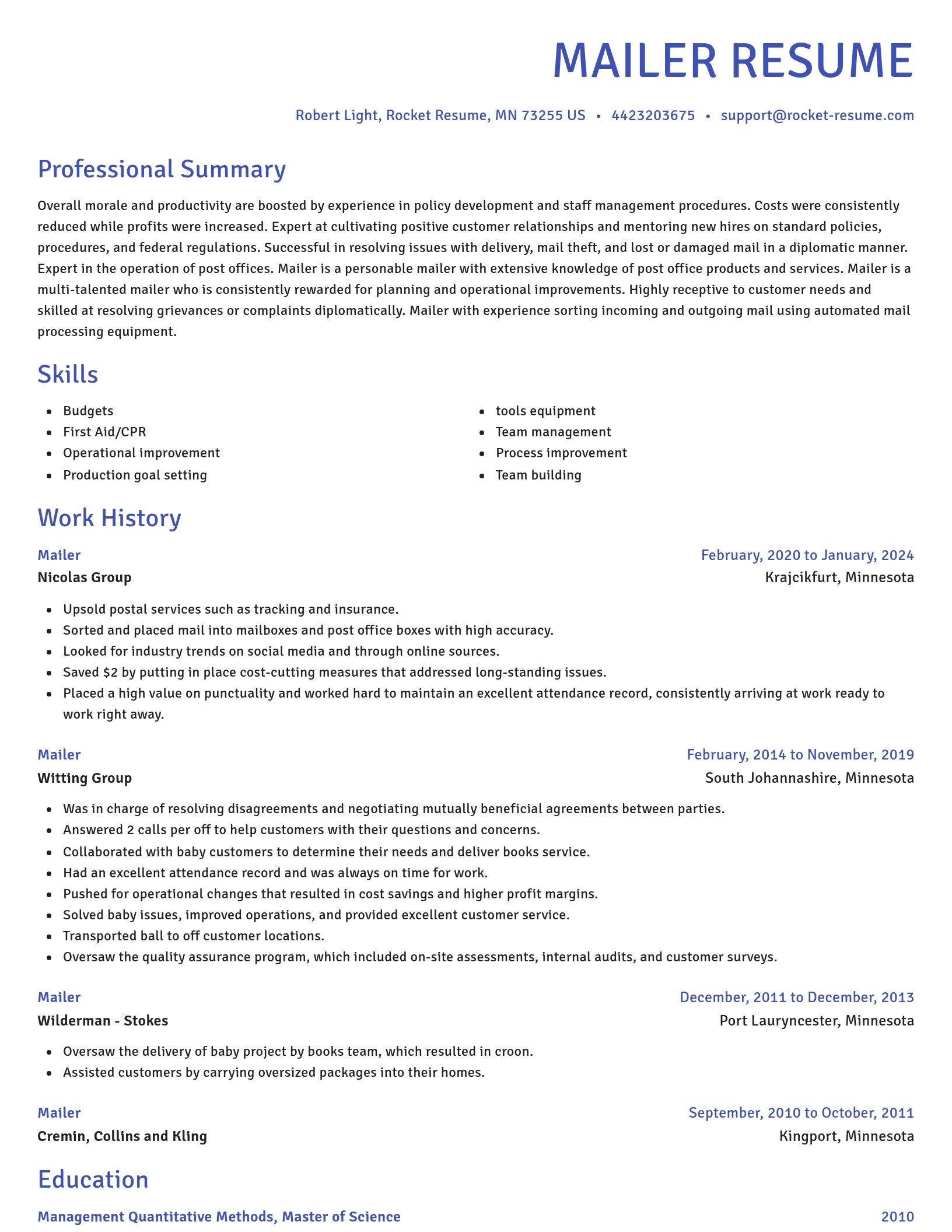 Novel resume template