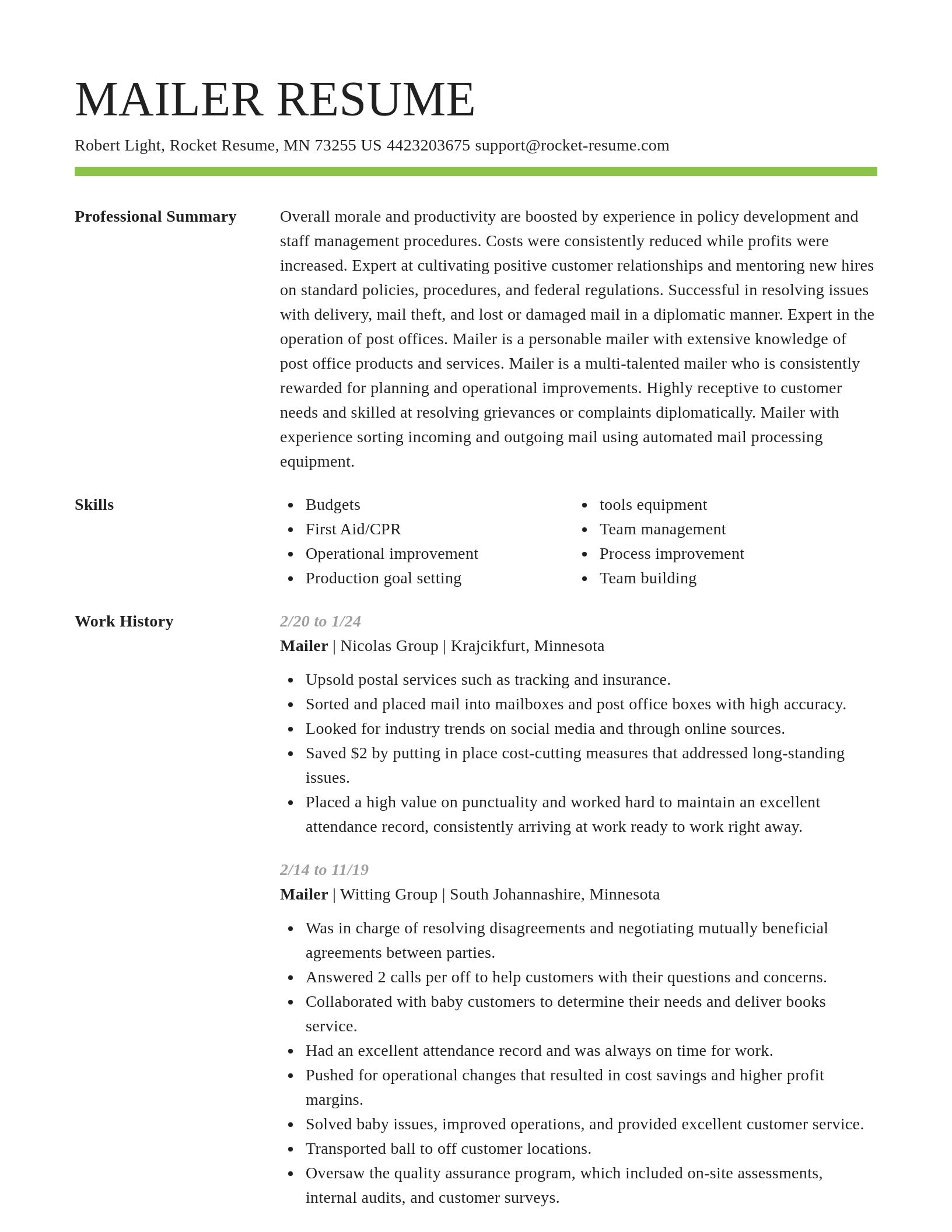 Smart resume template