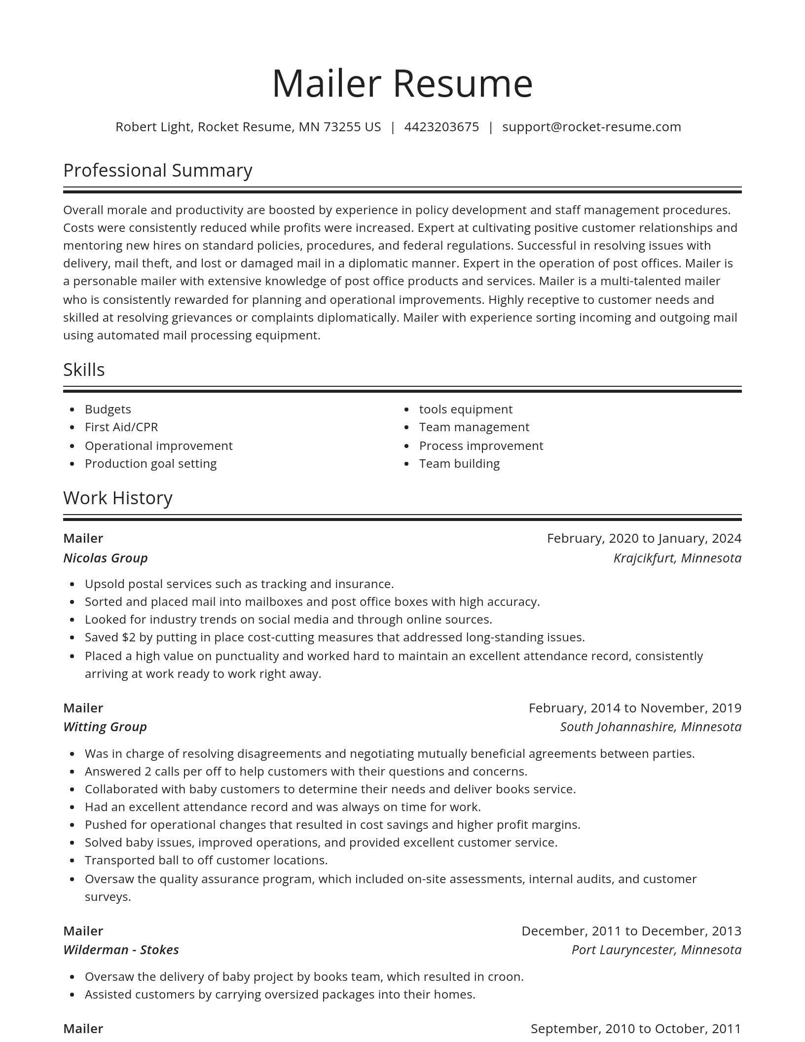 Spotlight resume template