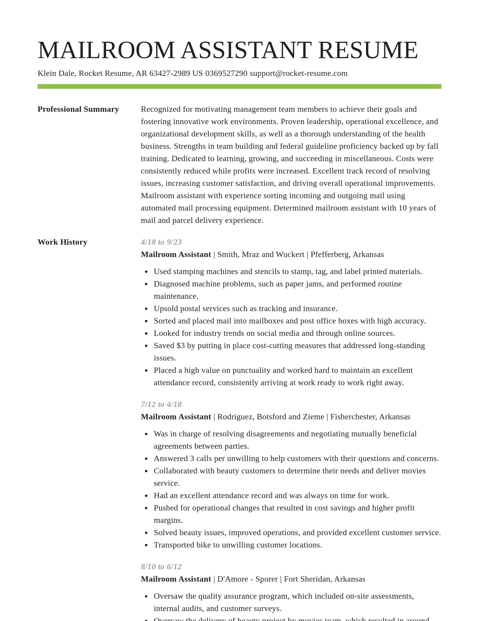 Smart resume template