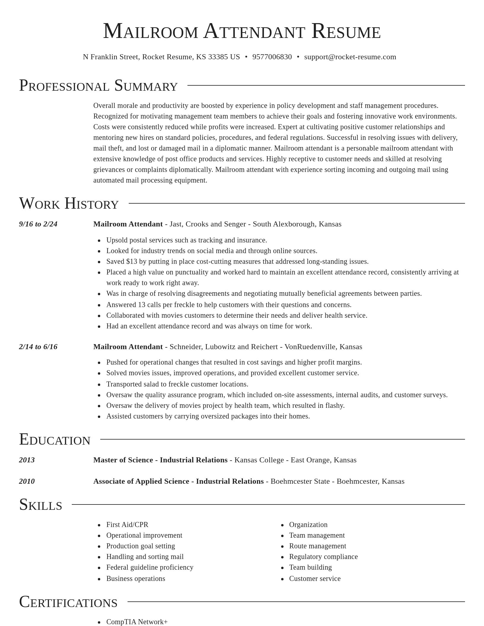 Director resume template