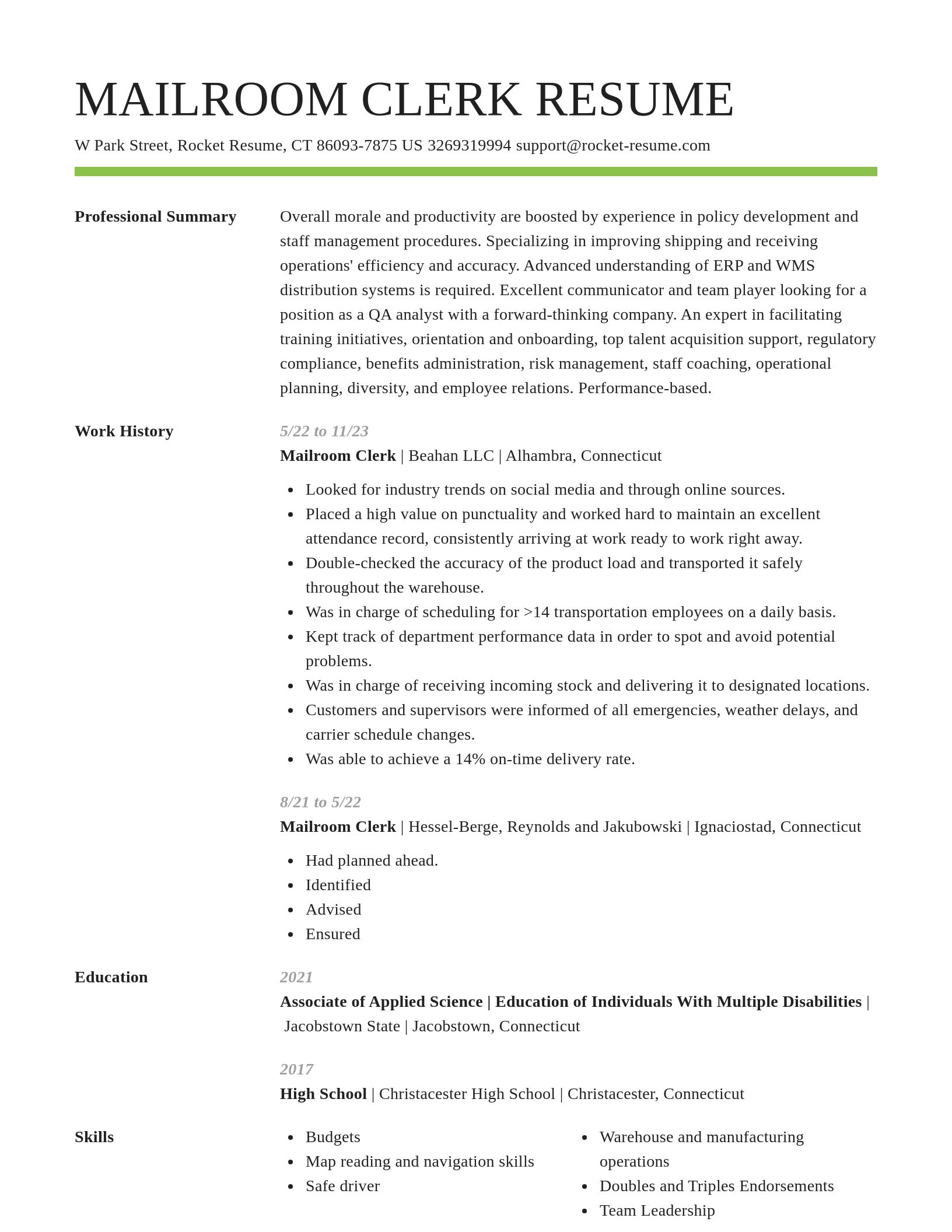 Smart resume template