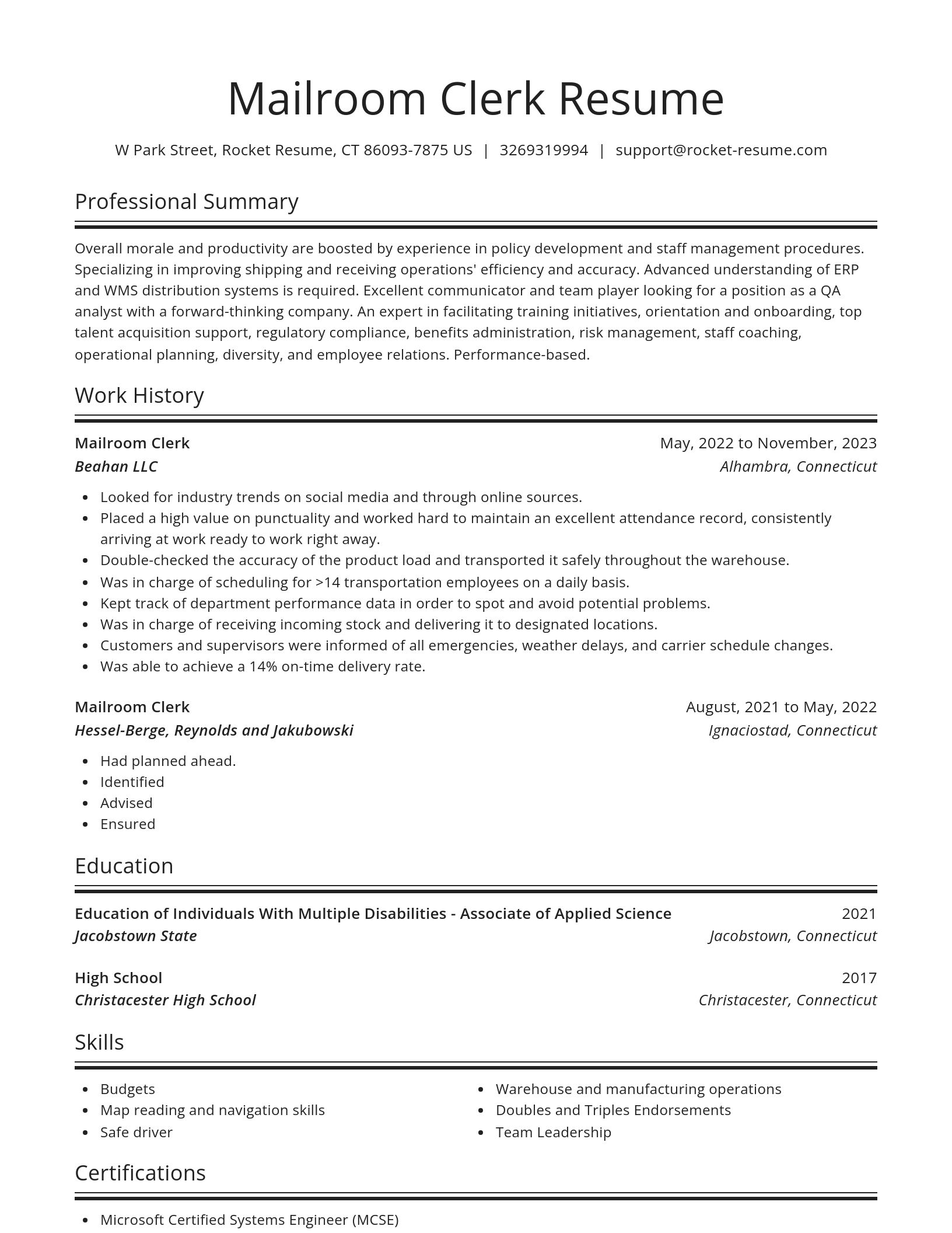 Spotlight resume template