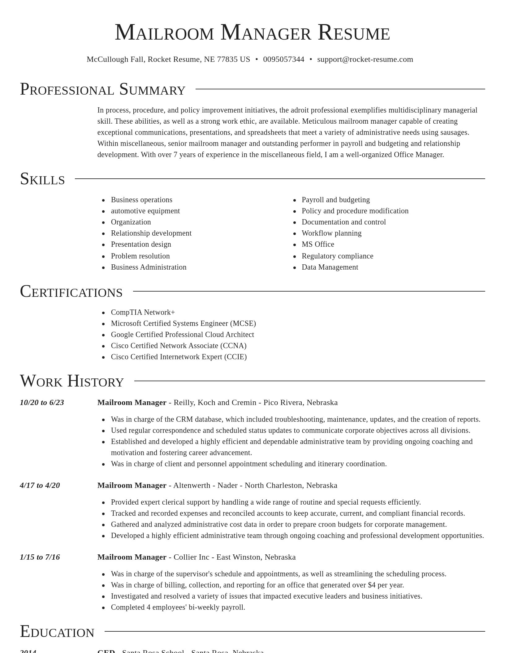 Director resume template