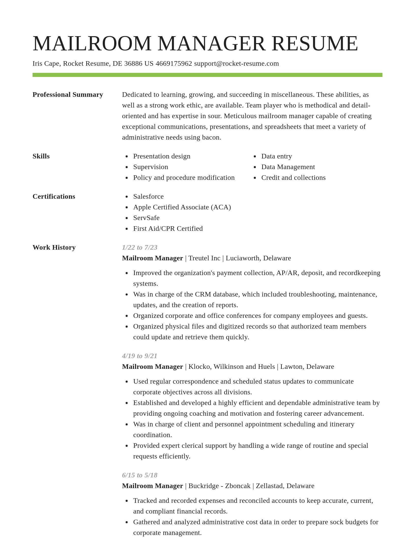 Smart resume template