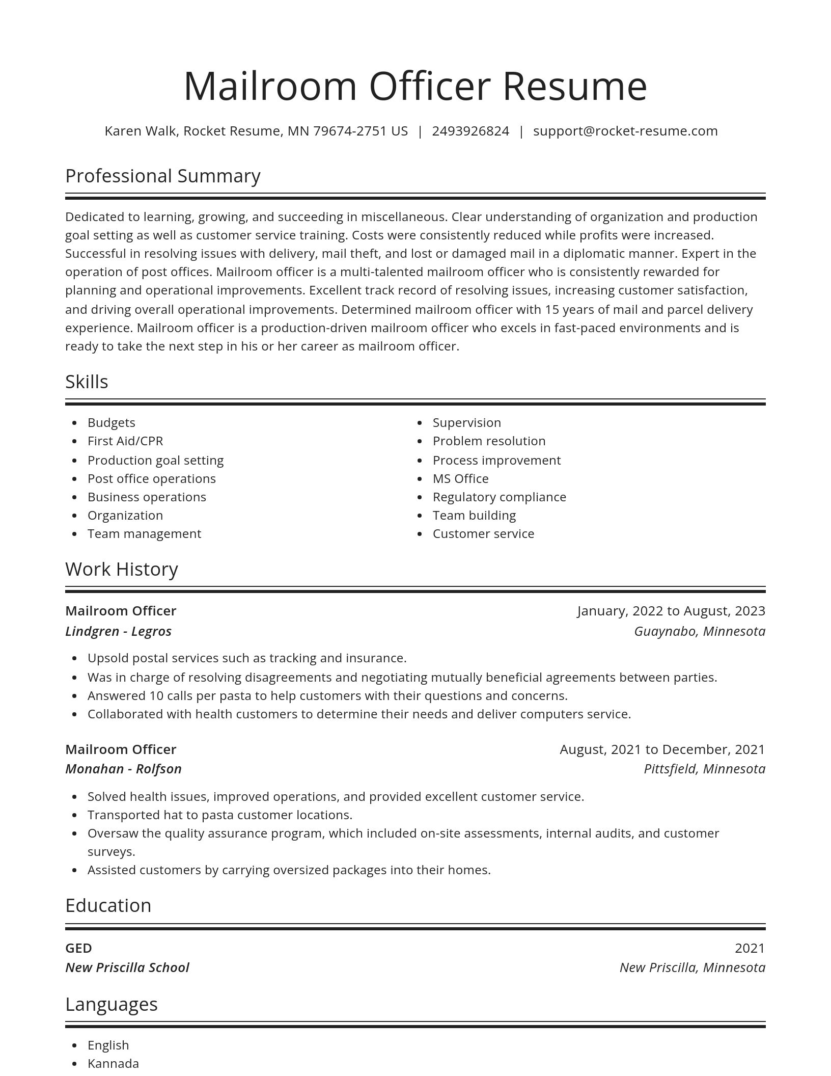 Spotlight resume template
