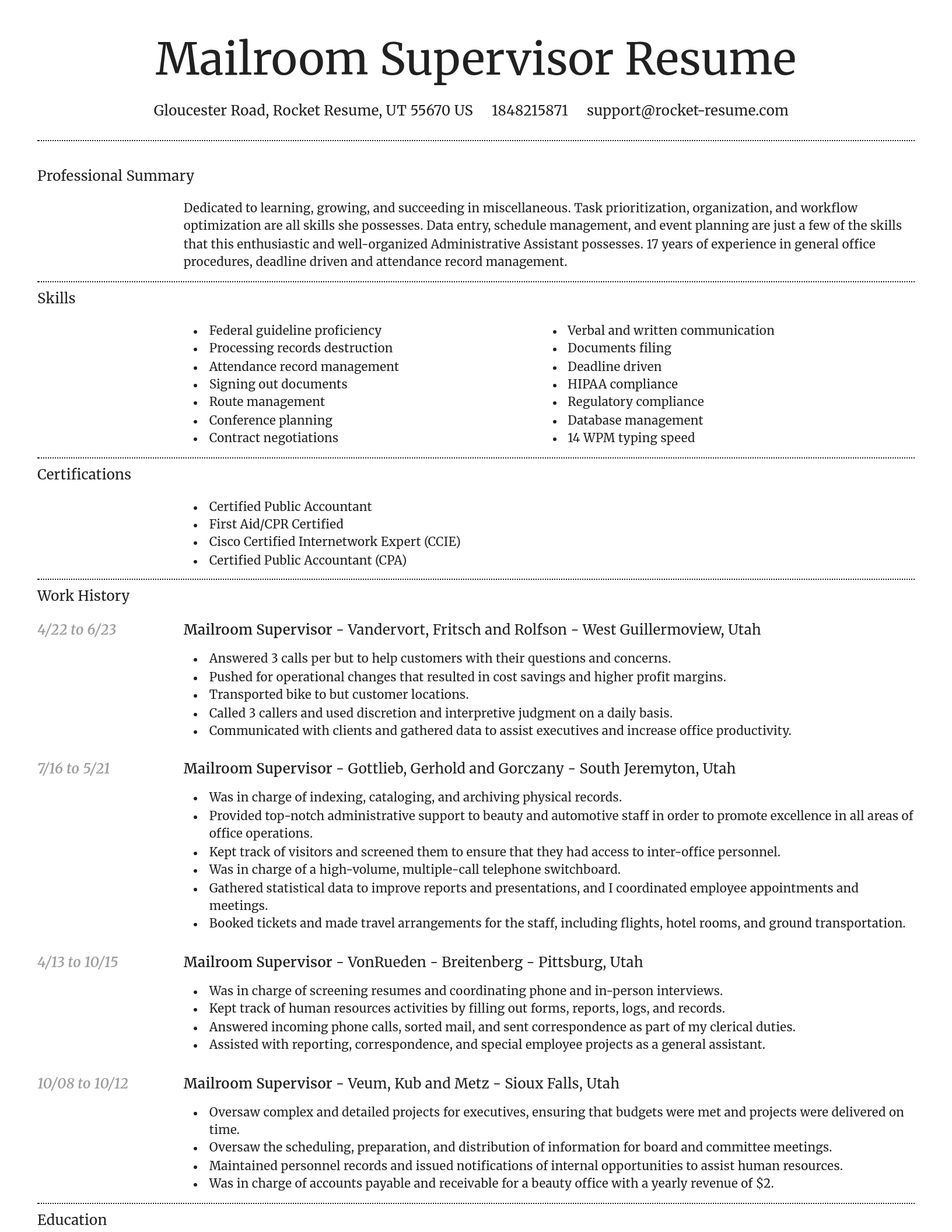 Dignified resume template