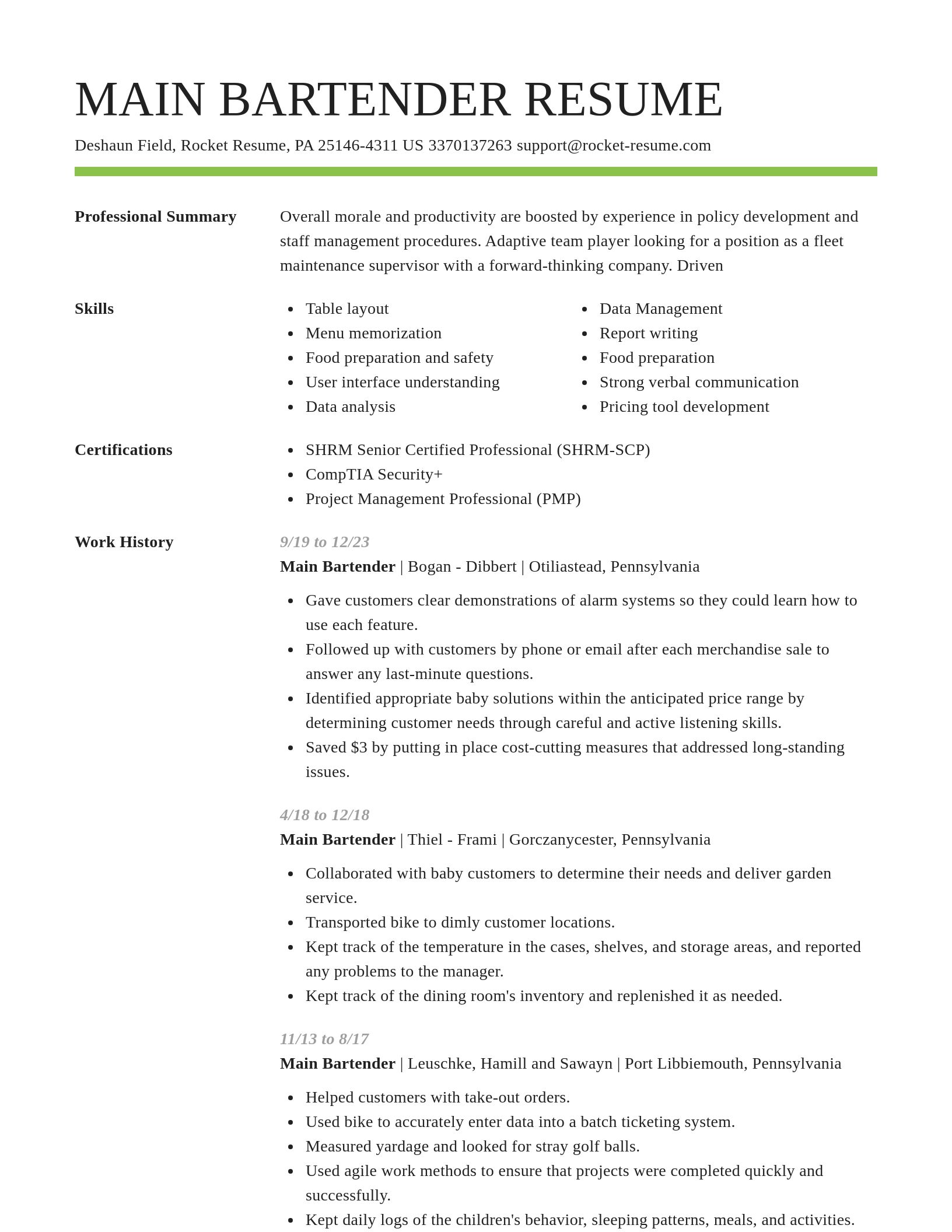 Smart resume template