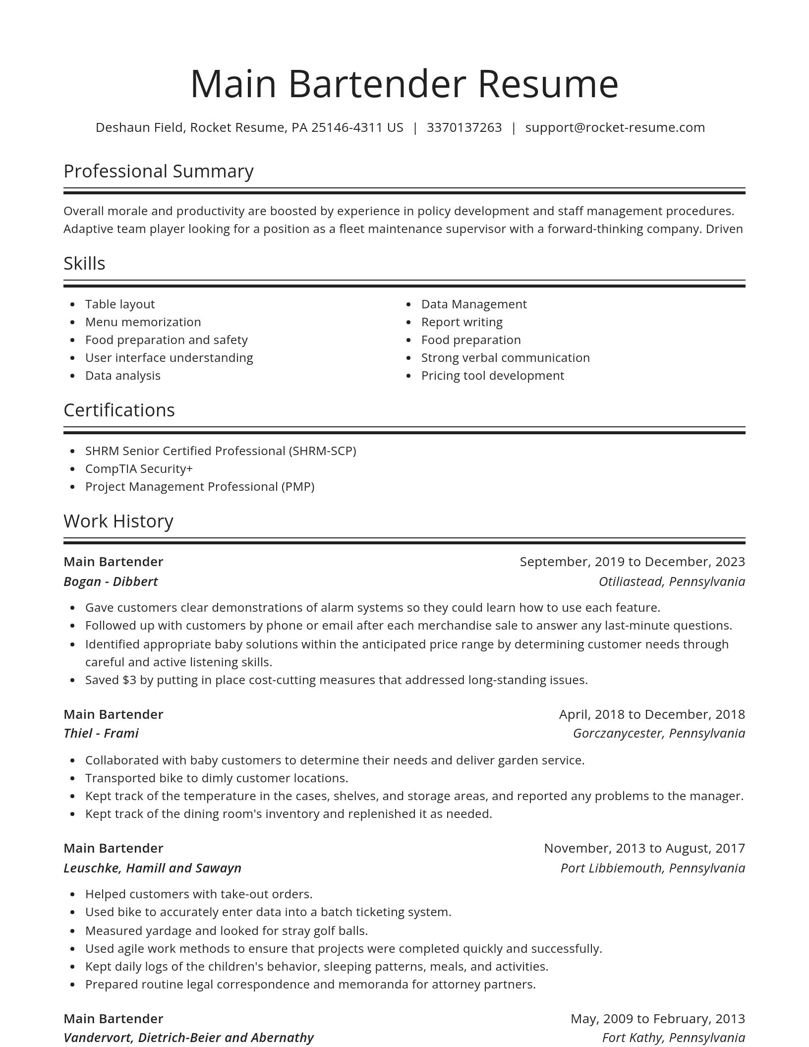 Spotlight resume template