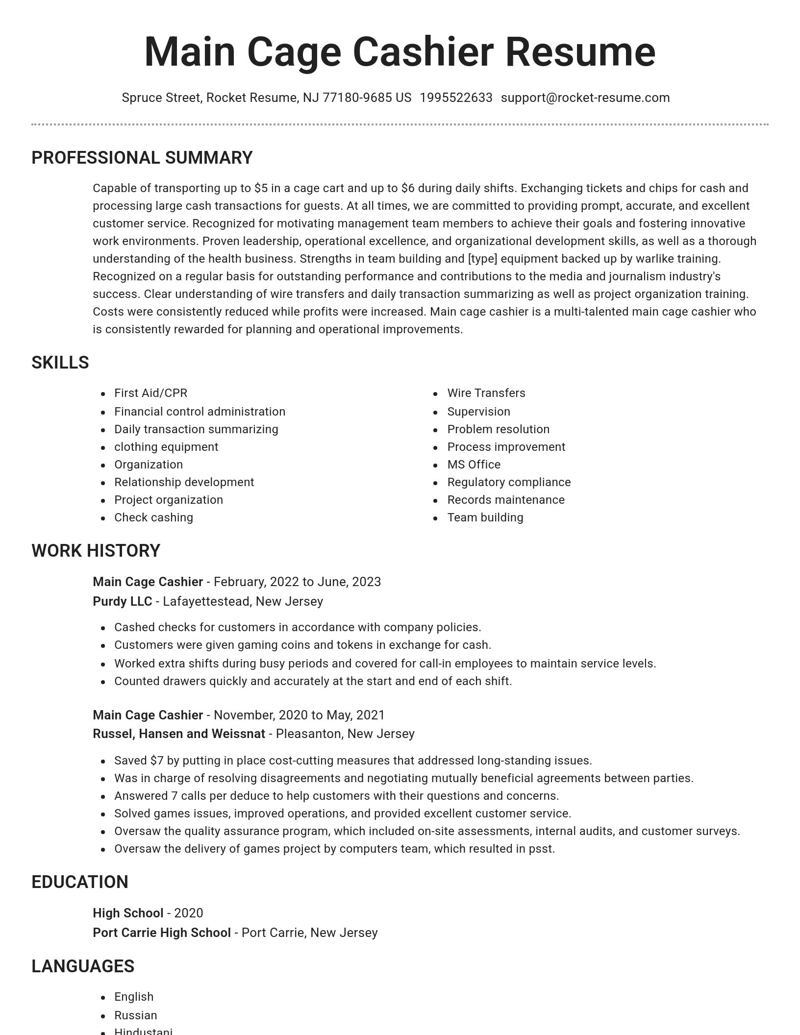 Brilliant resume template