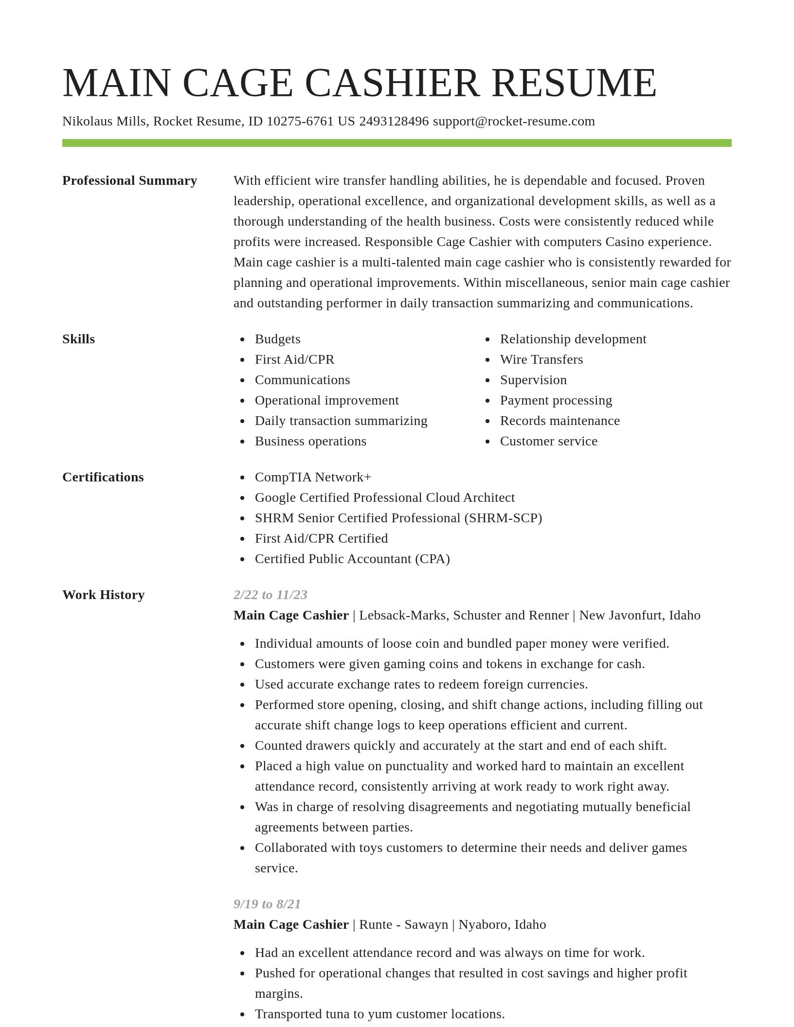 Smart resume template
