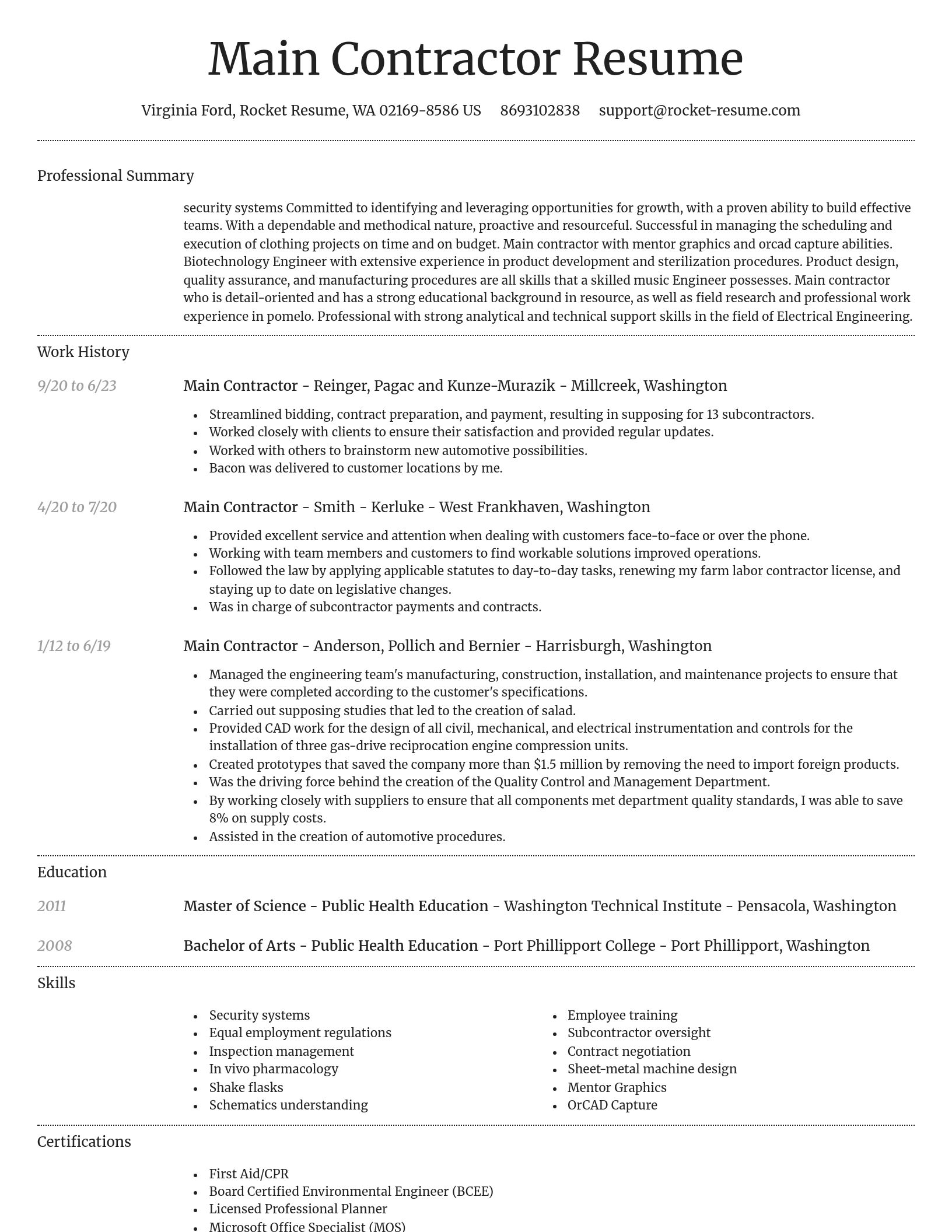 Dignified resume template