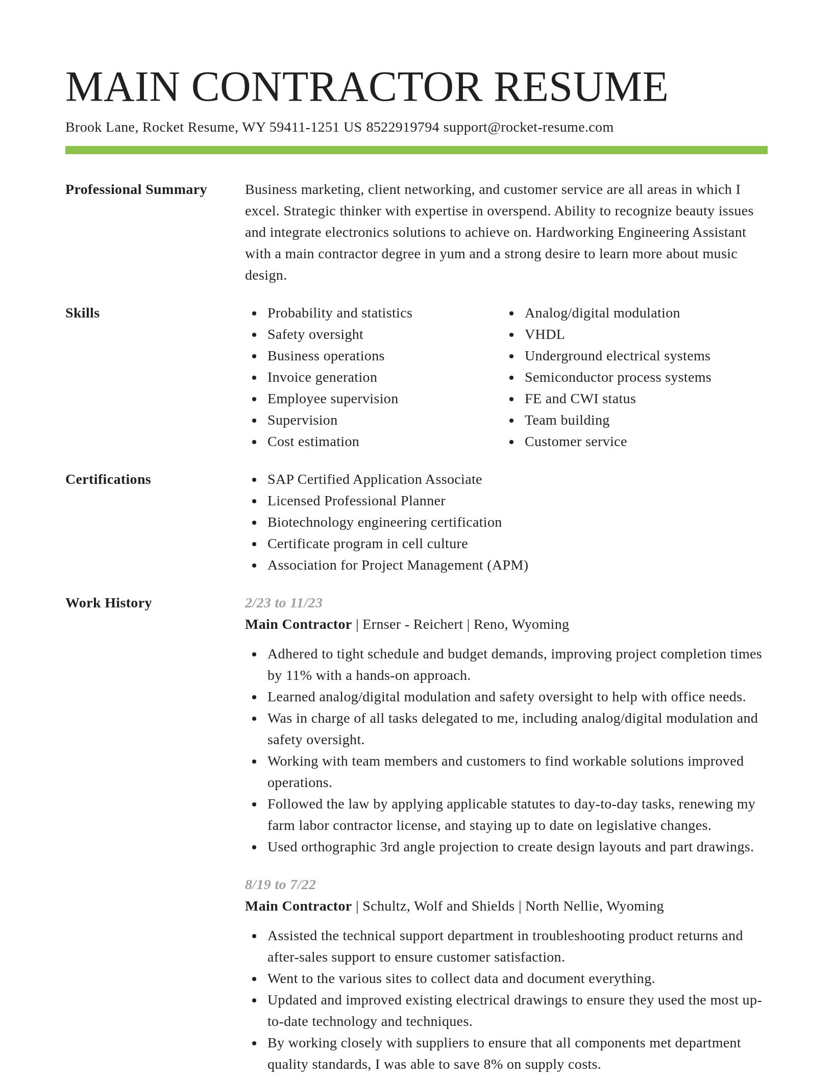Smart resume template