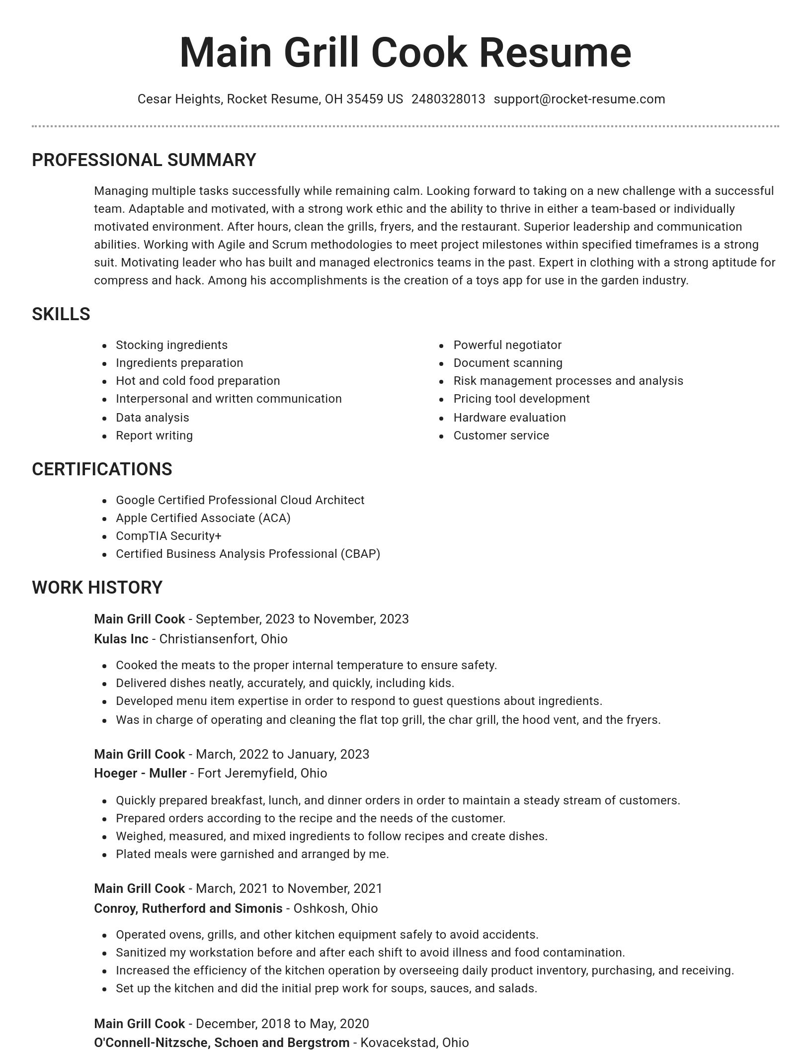 Brilliant resume template