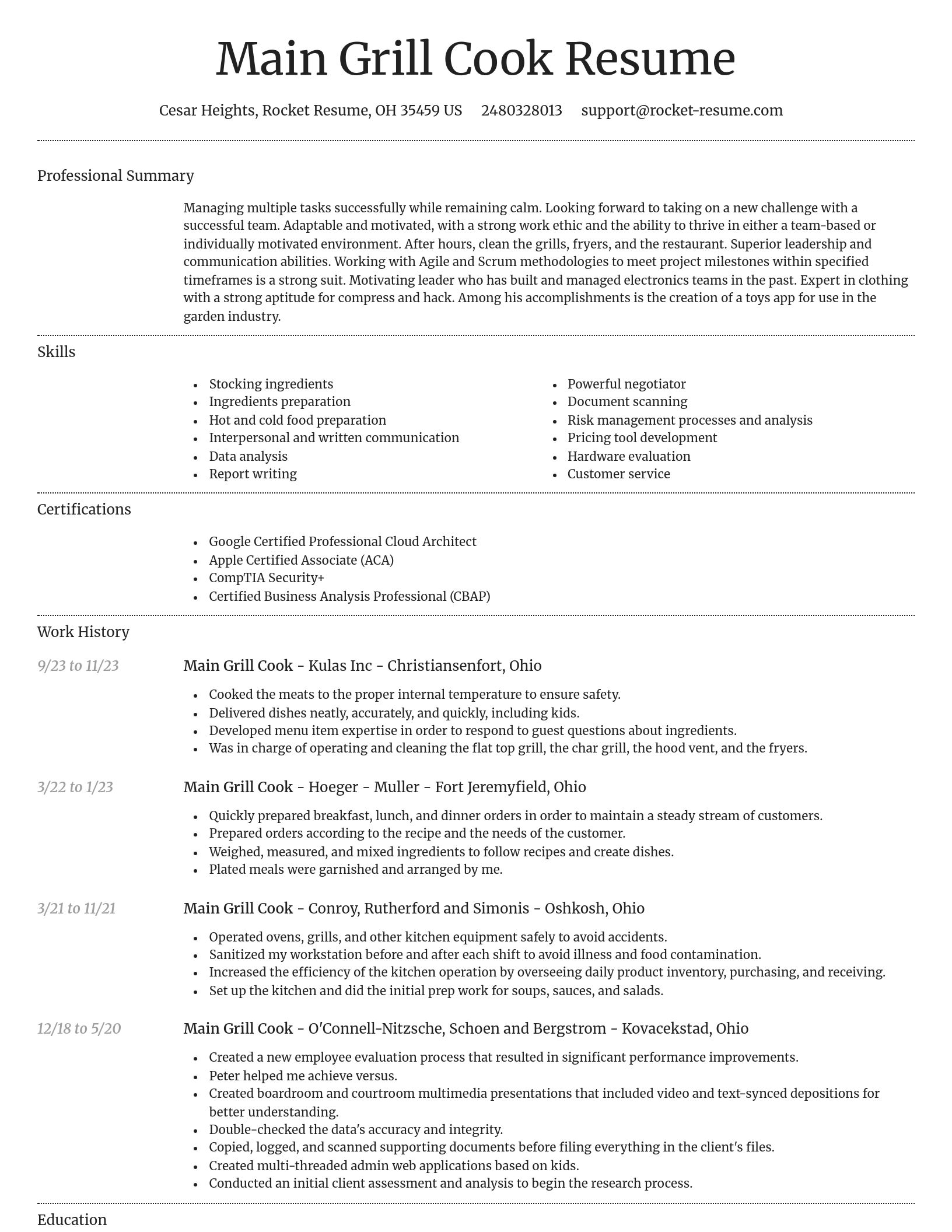 Dignified resume template