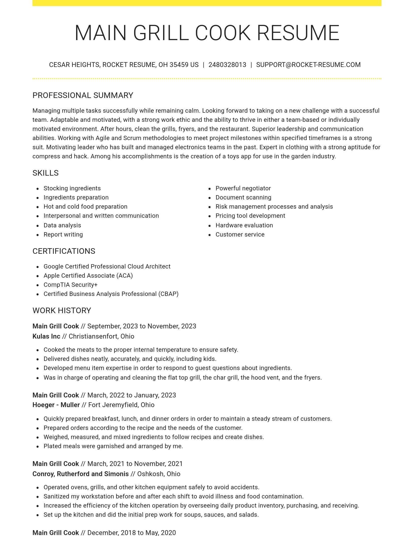 Grand resume template