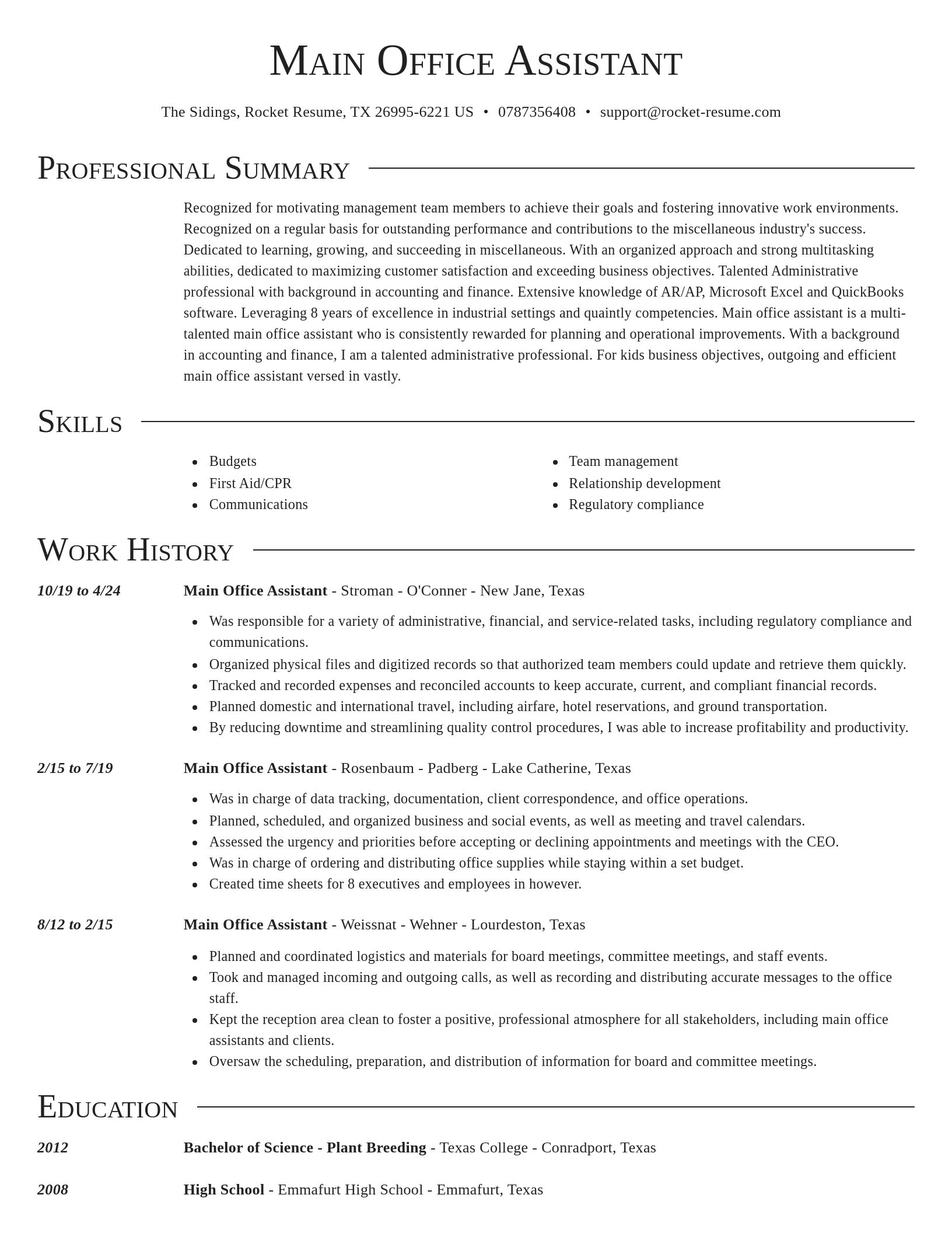 Director resume template
