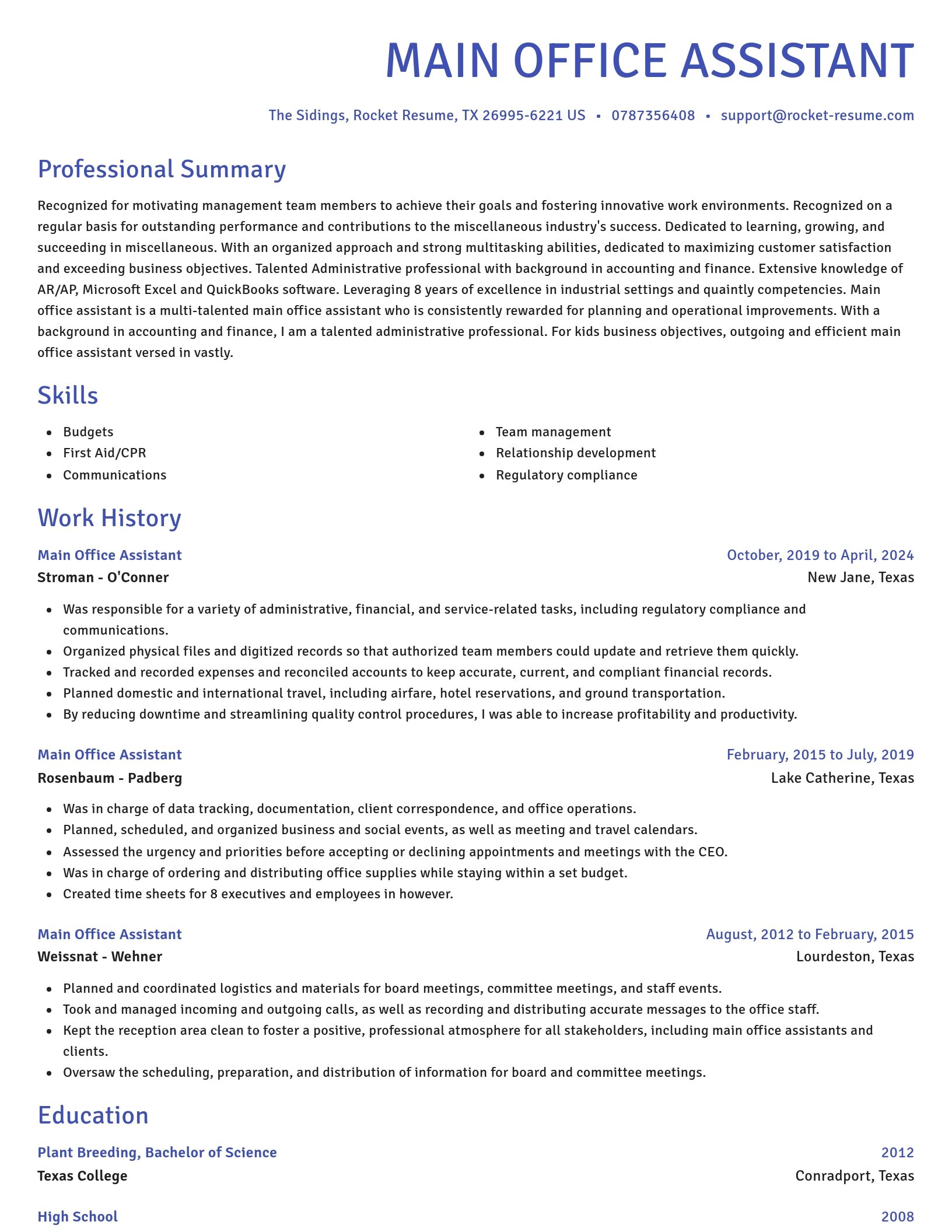 Novel resume template