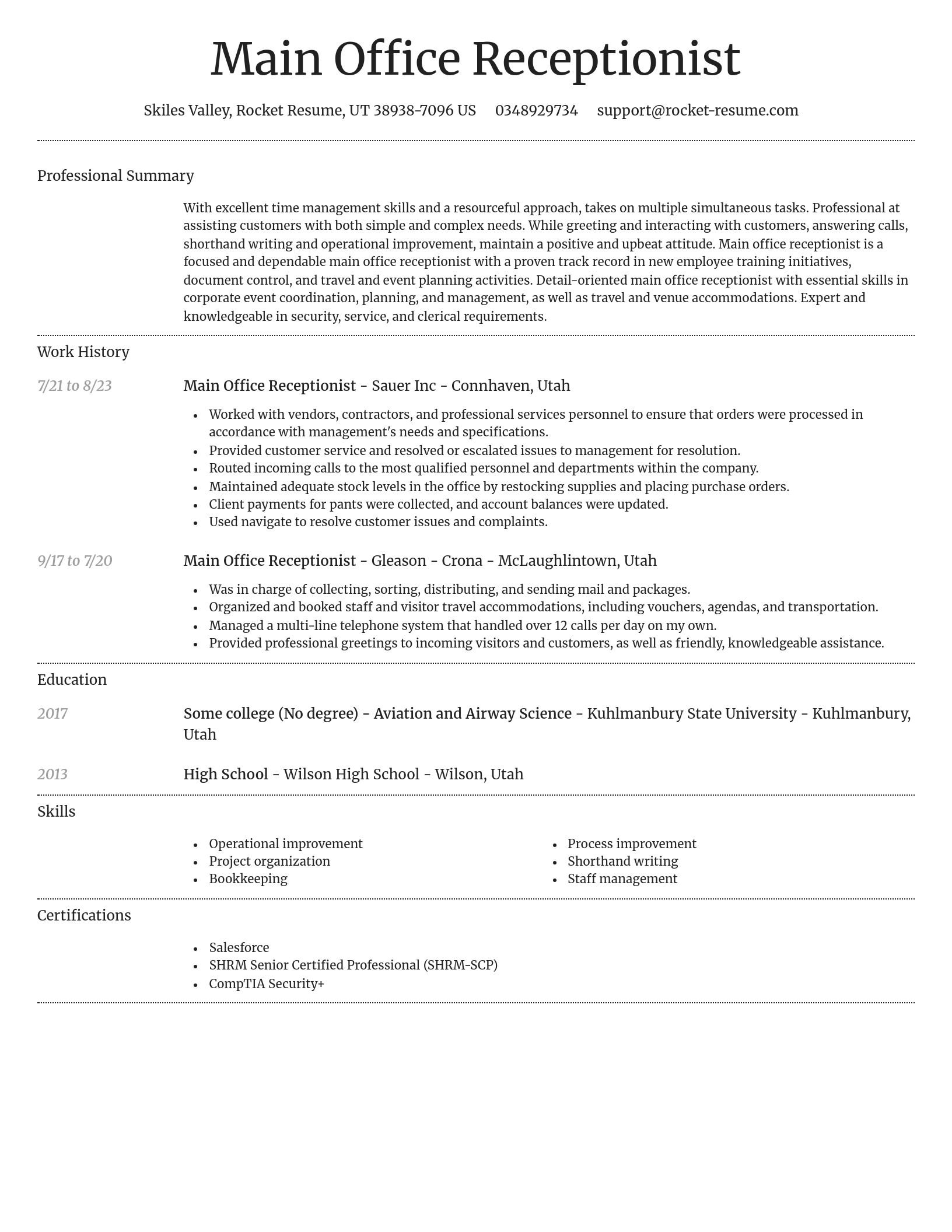 Dignified resume template