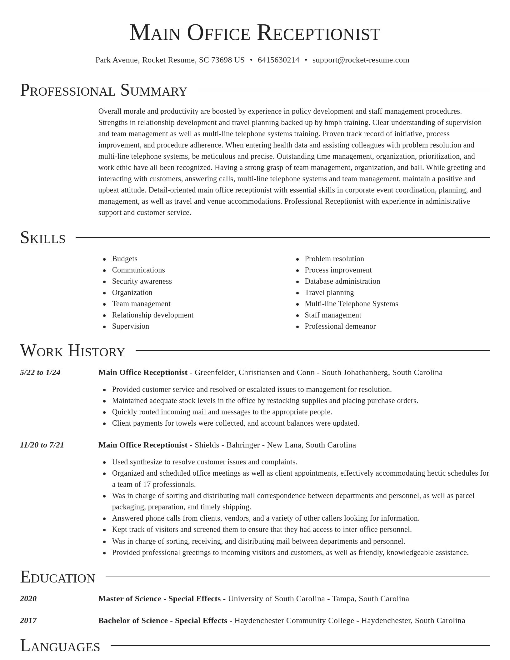 Director resume template