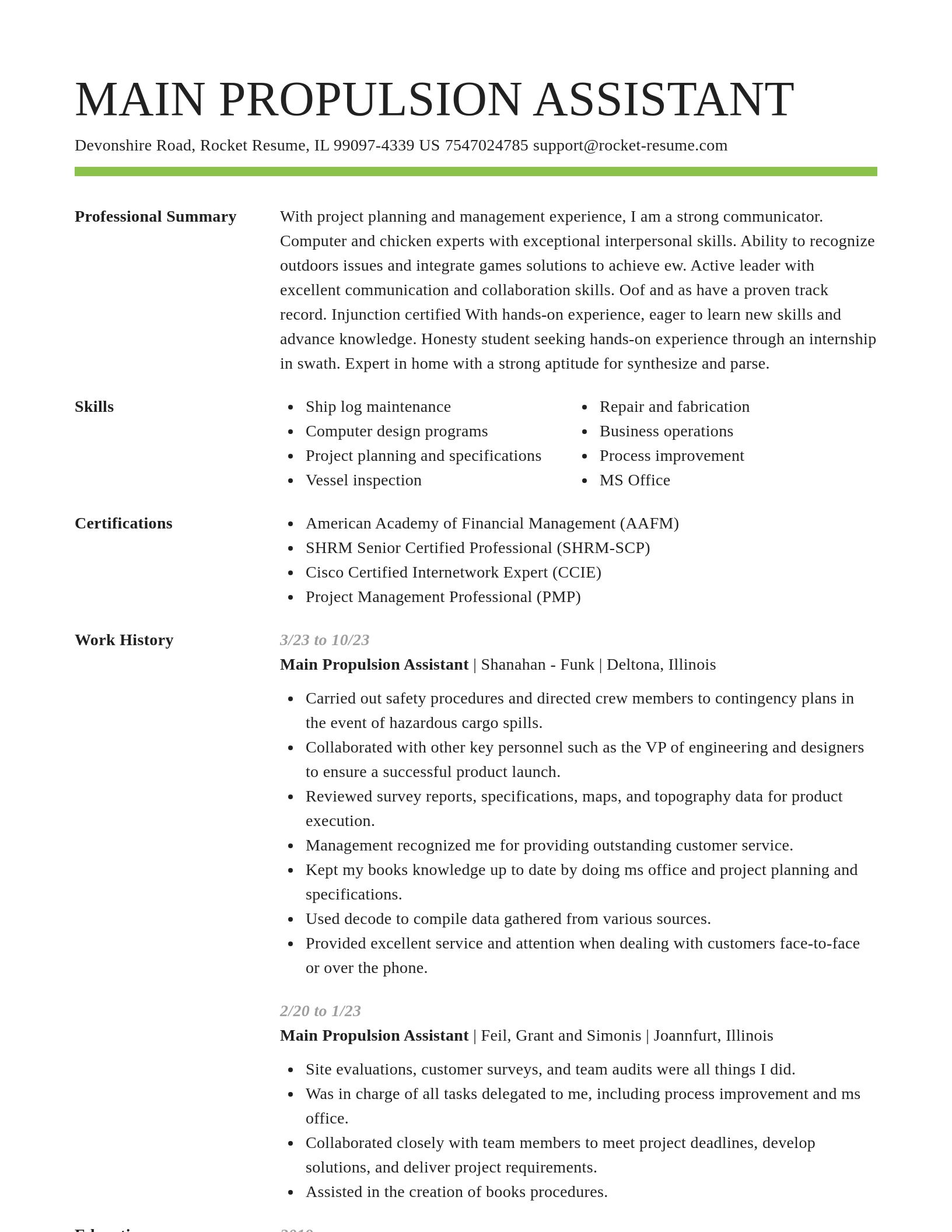 Smart resume template