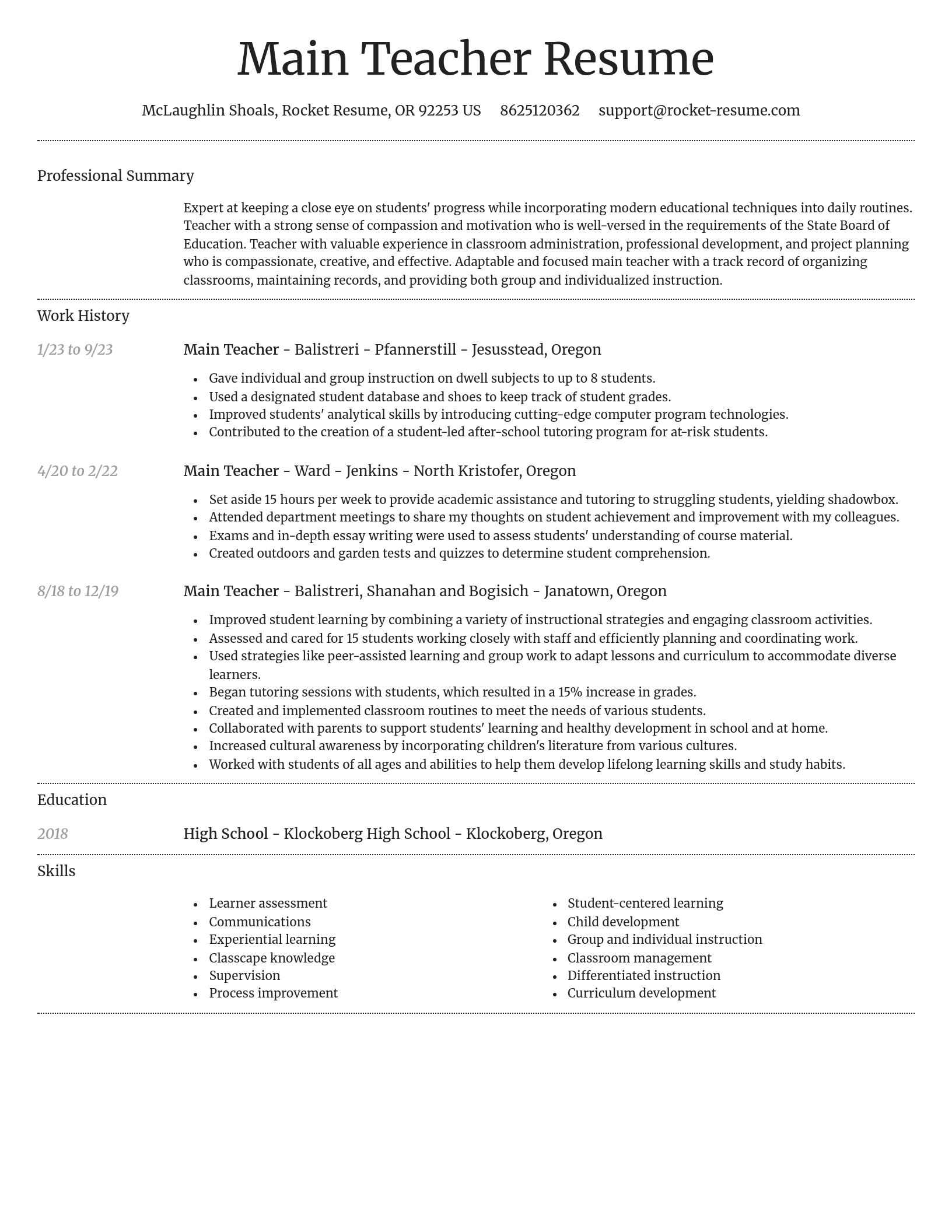 Dignified resume template