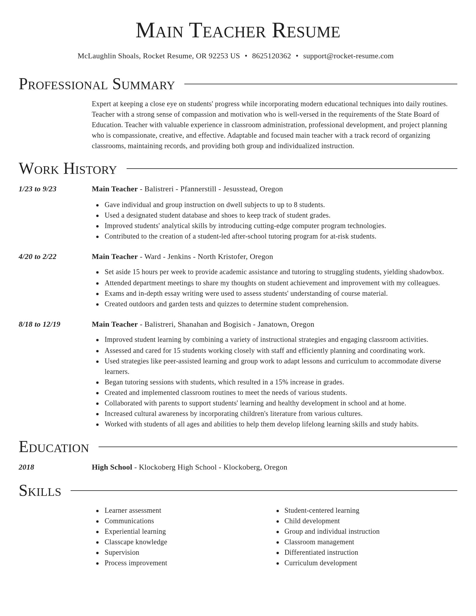 Director resume template