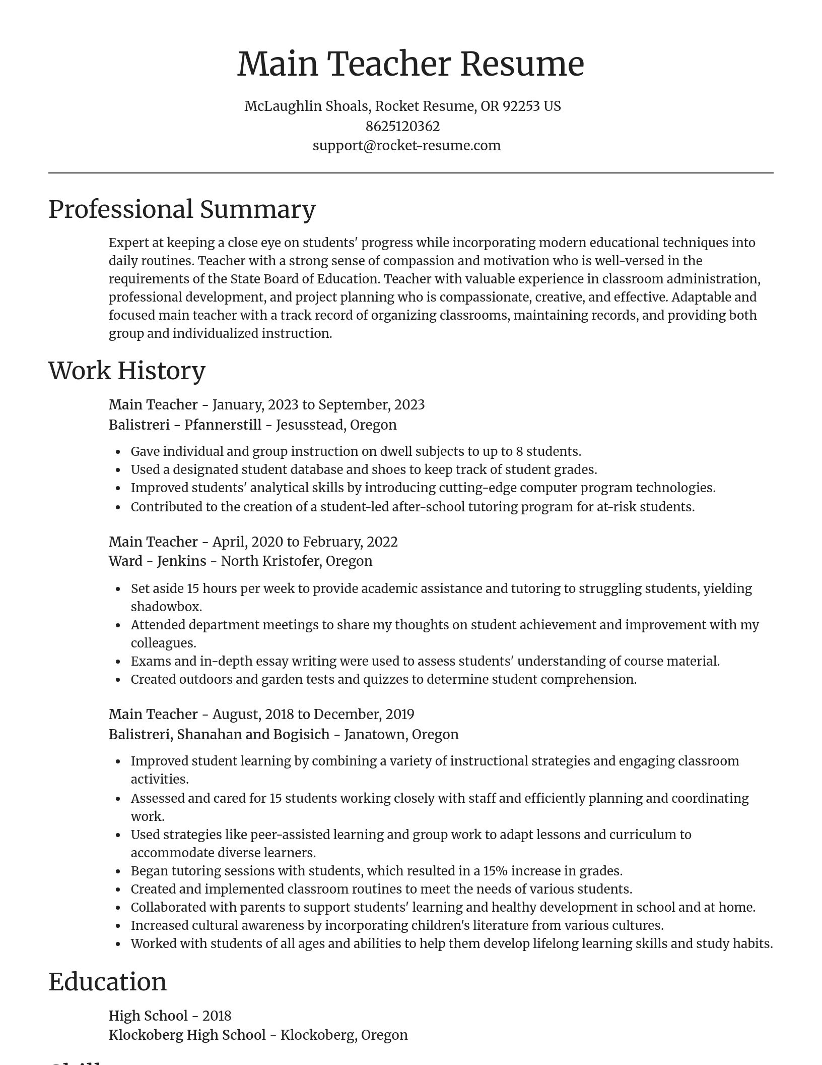 Focal Point resume template