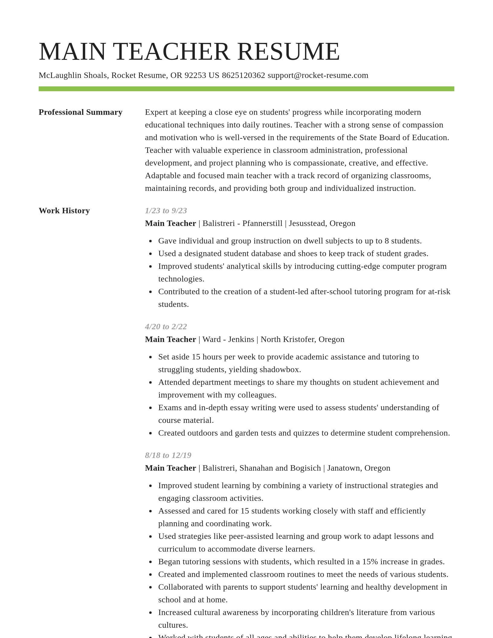 Smart resume template