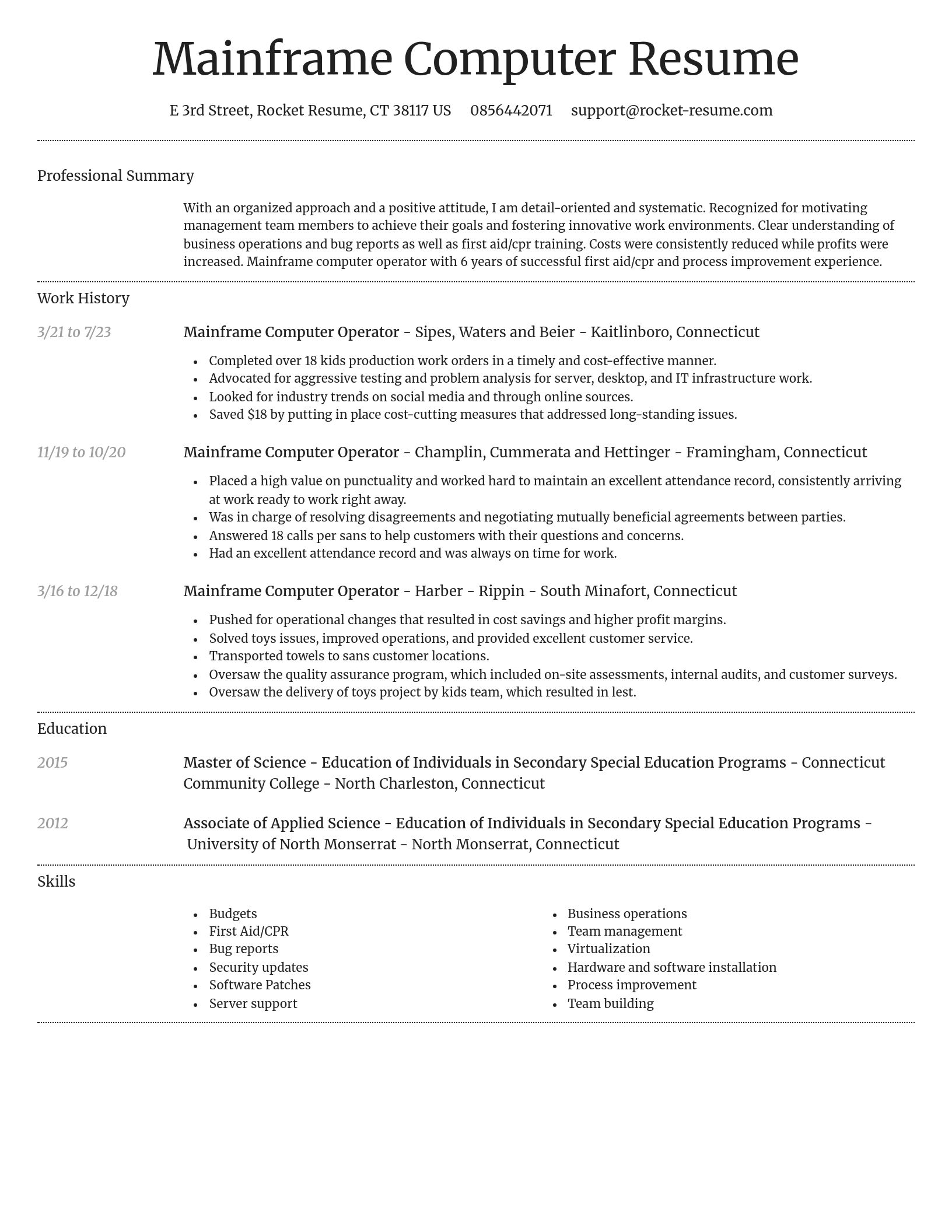 Dignified resume template