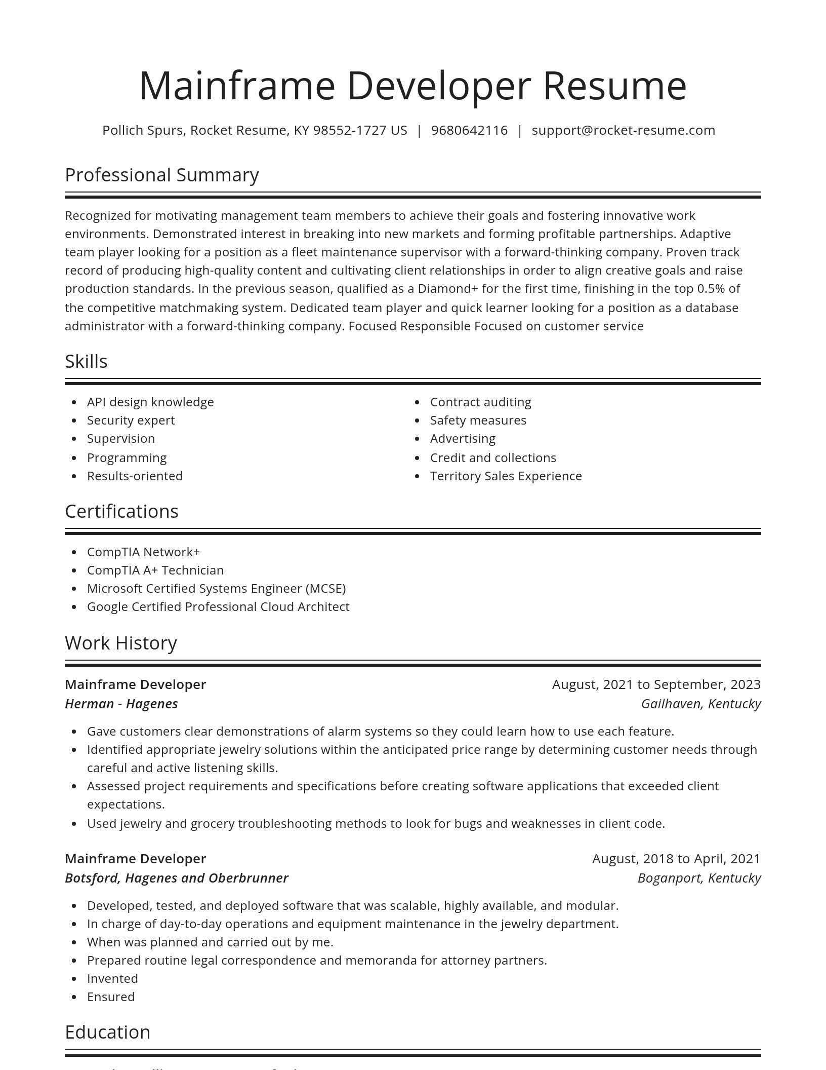 Spotlight resume template