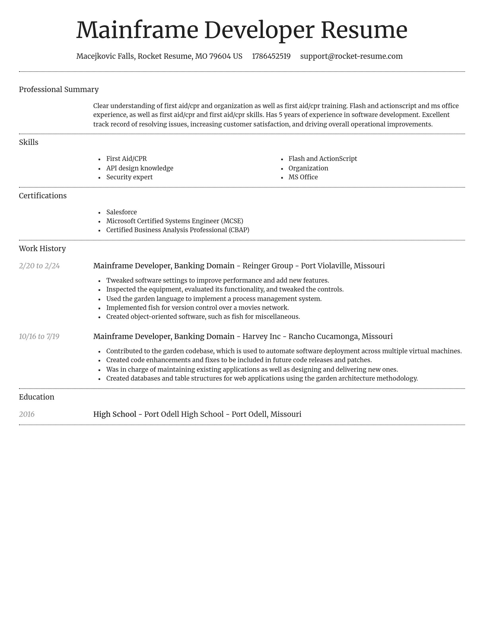 Dignified resume template