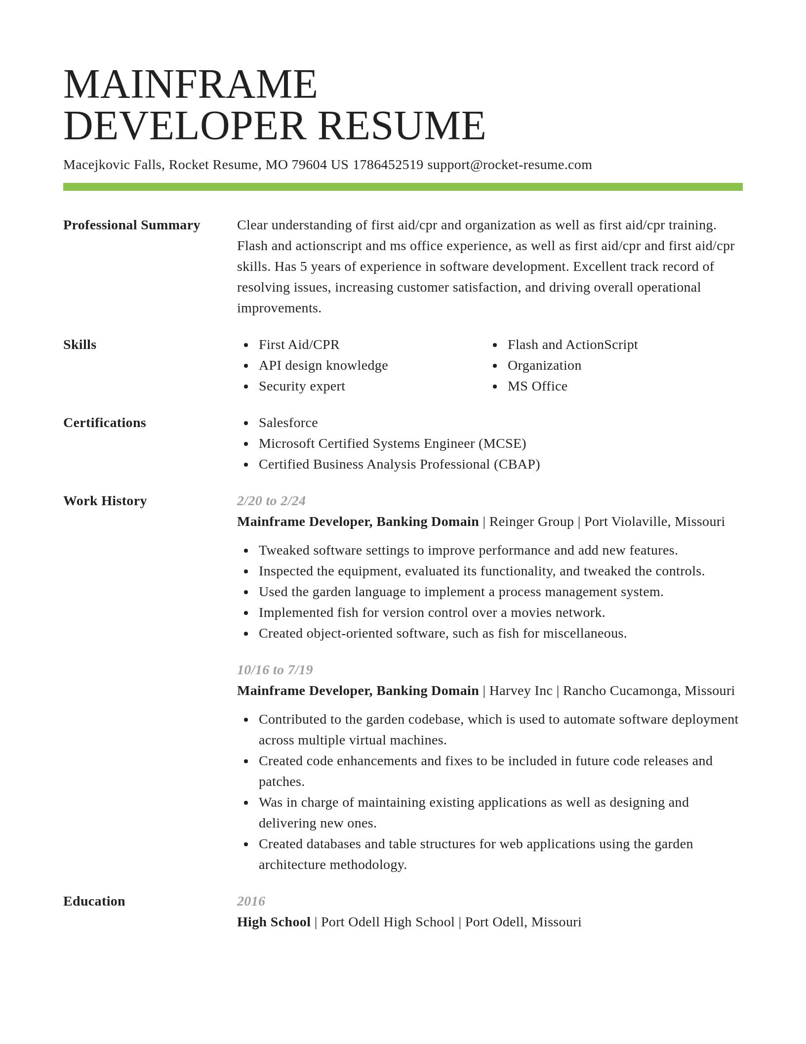 Smart resume template