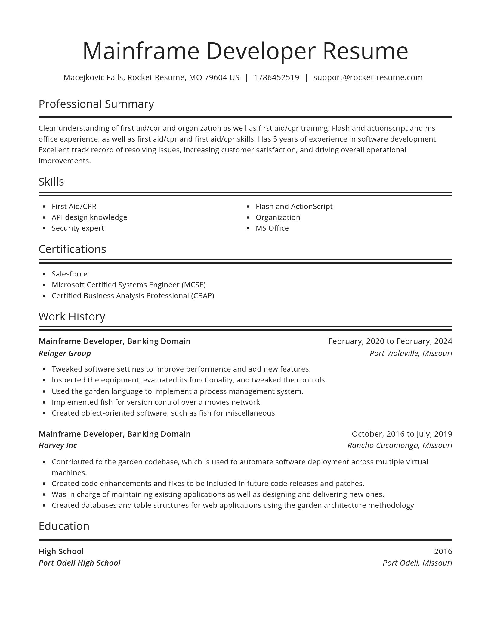 Spotlight resume template