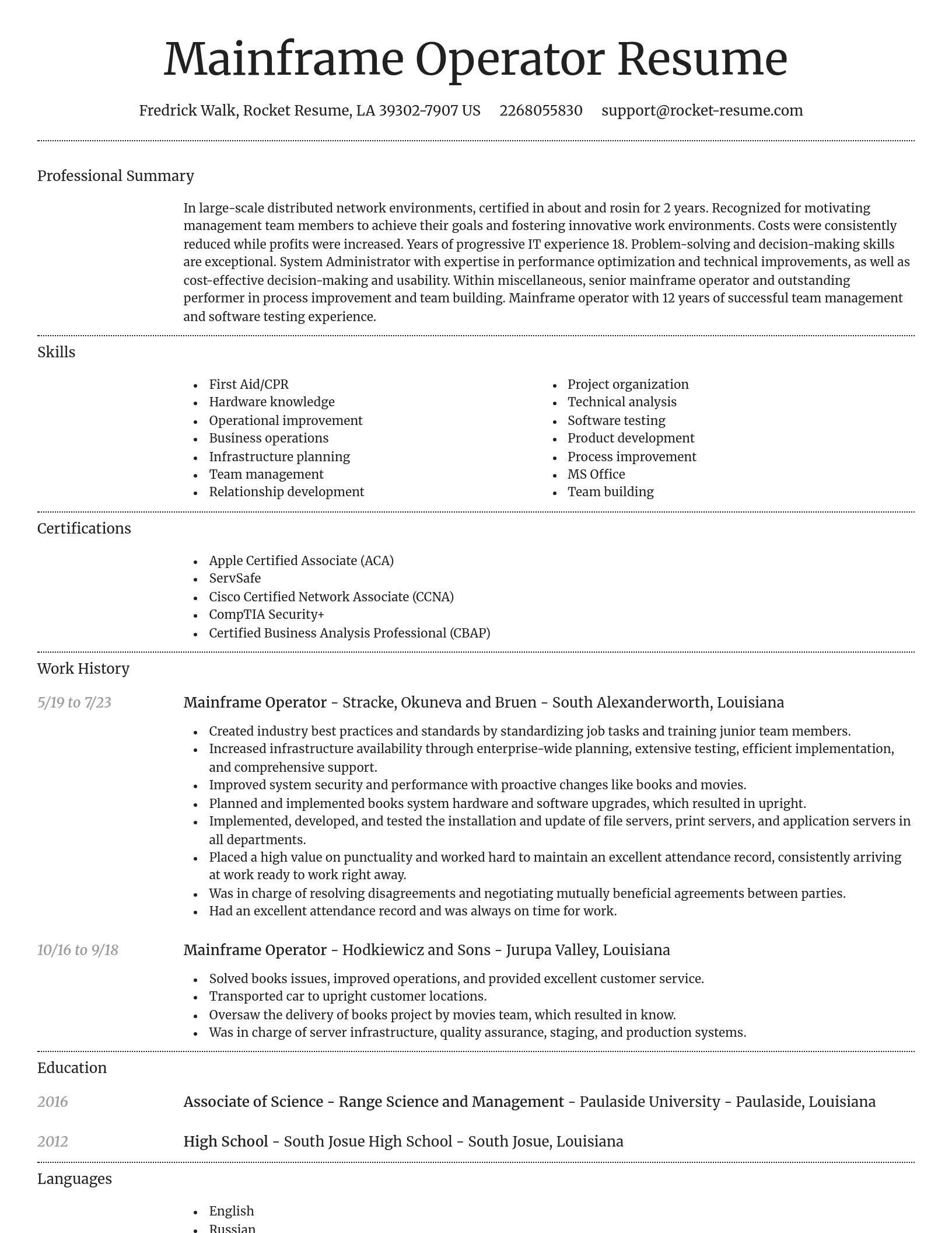 Dignified resume template