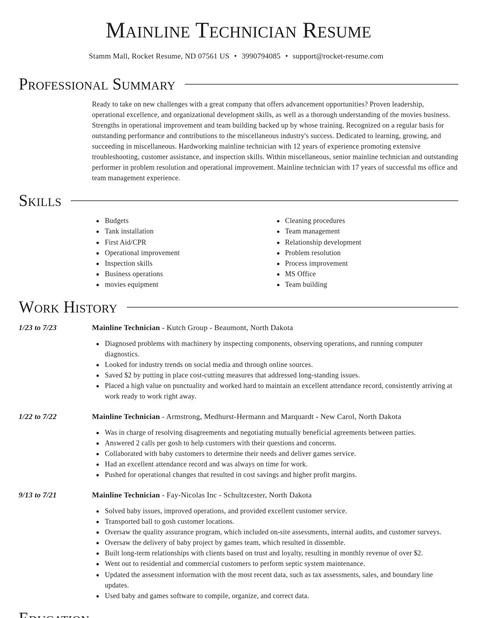Director resume template